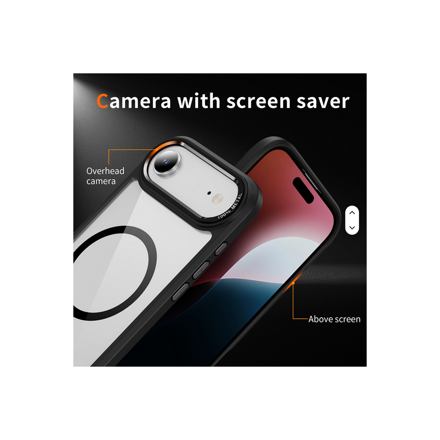 [CS] Étui transparent pour iPhone 17 Air avec MagSafe hybride pour PC rigide transparent, bleu marine