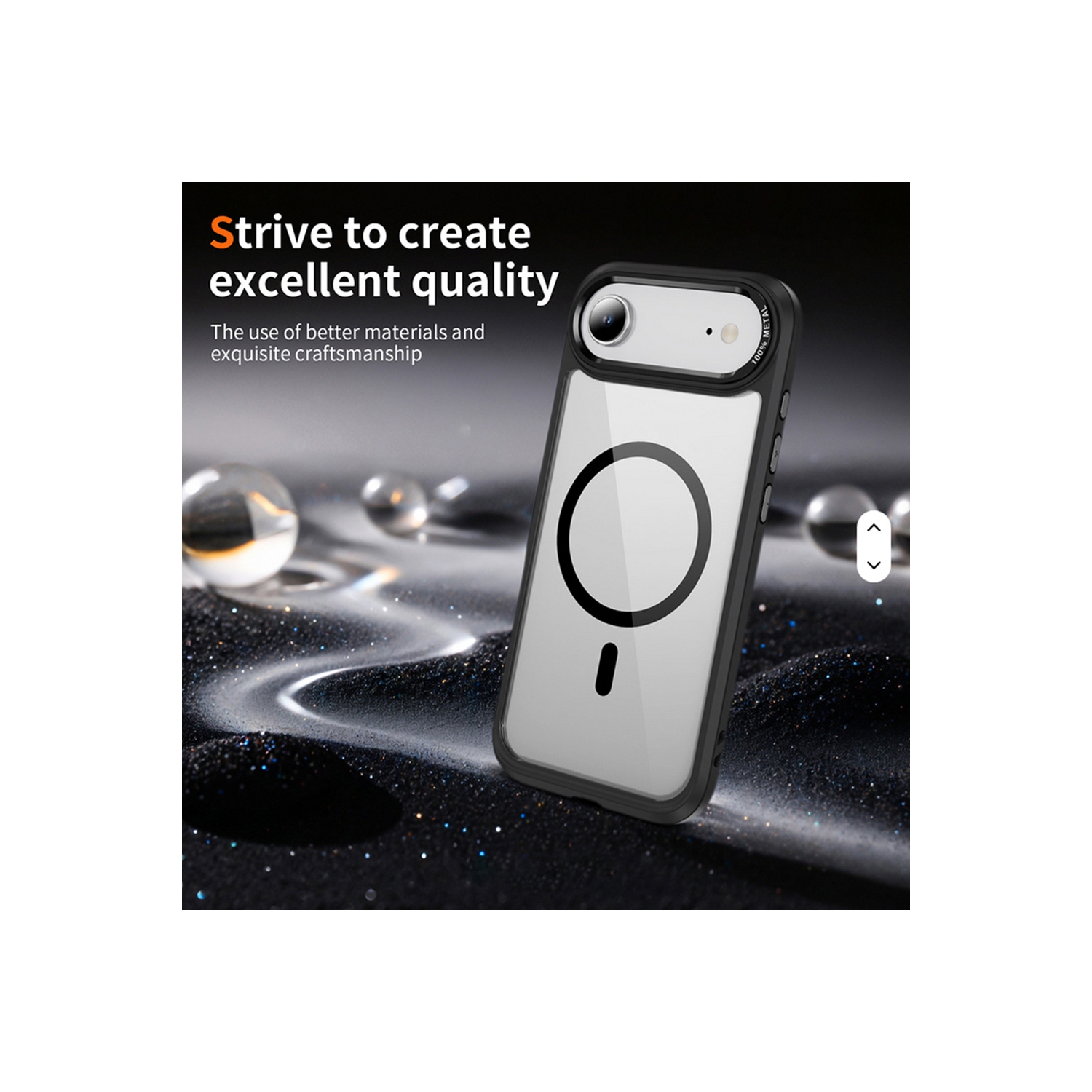 [CS] Étui transparent pour iPhone 17 Air avec MagSafe hybride pour PC rigide transparent, bleu marine