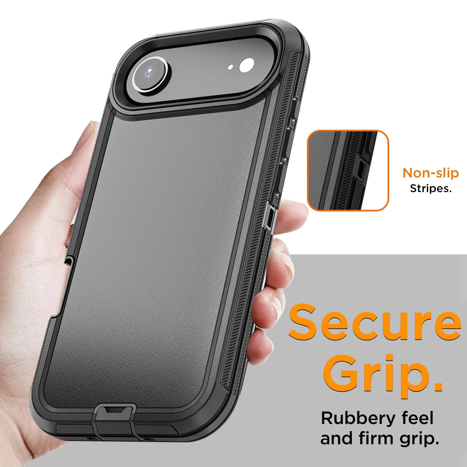 [CS] Triple 3 Layers Shockproof Heavy Duty Defender Hard Case for iPhone 17 Air, Grey
