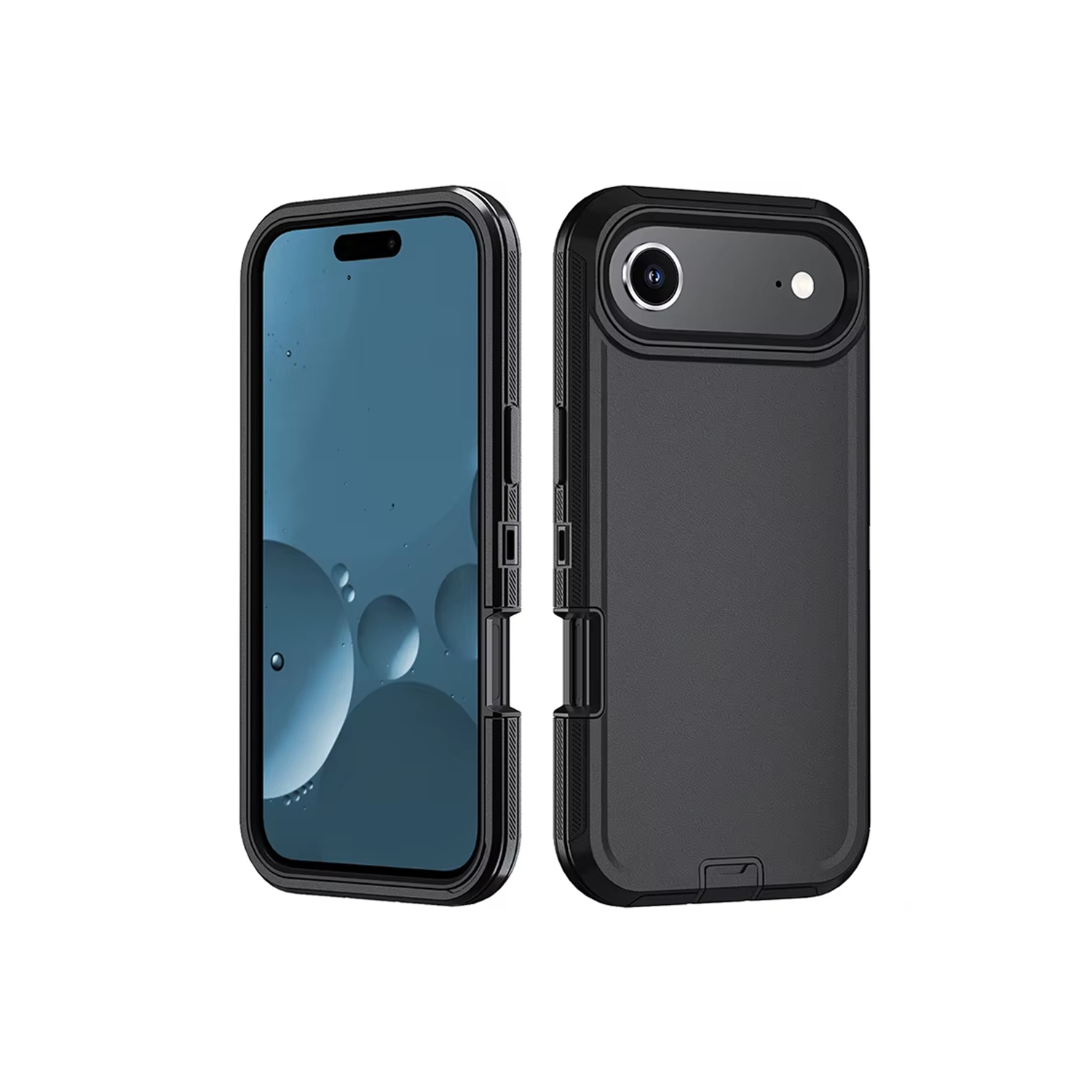 [CS] Triple 3 Layers Shockproof Heavy Duty Defender Hard Case for iPhone 17 Air, Black