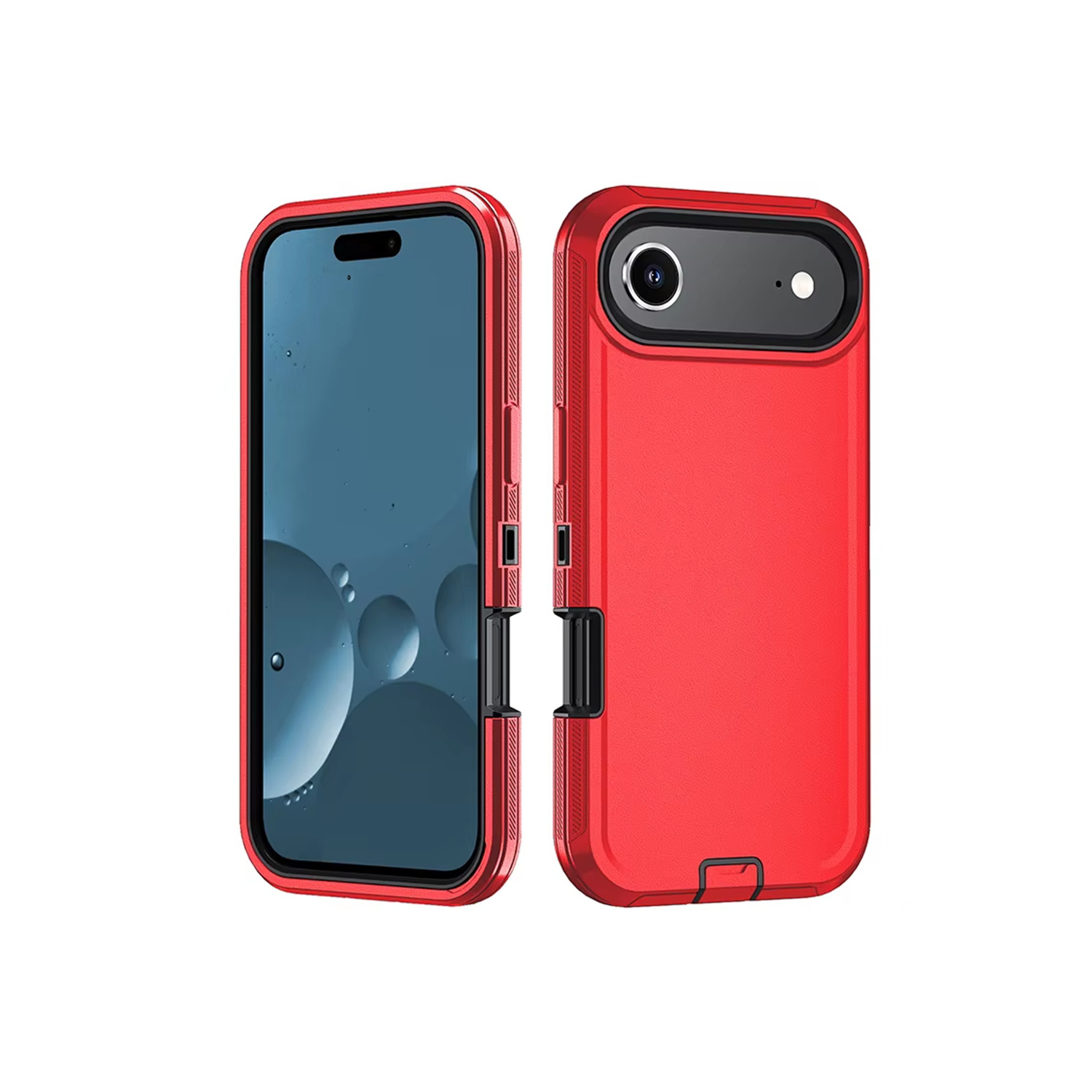[CS] Triple 3 Layers Shockproof Heavy Duty Defender Hard Case for iPhone 17 Air, Red