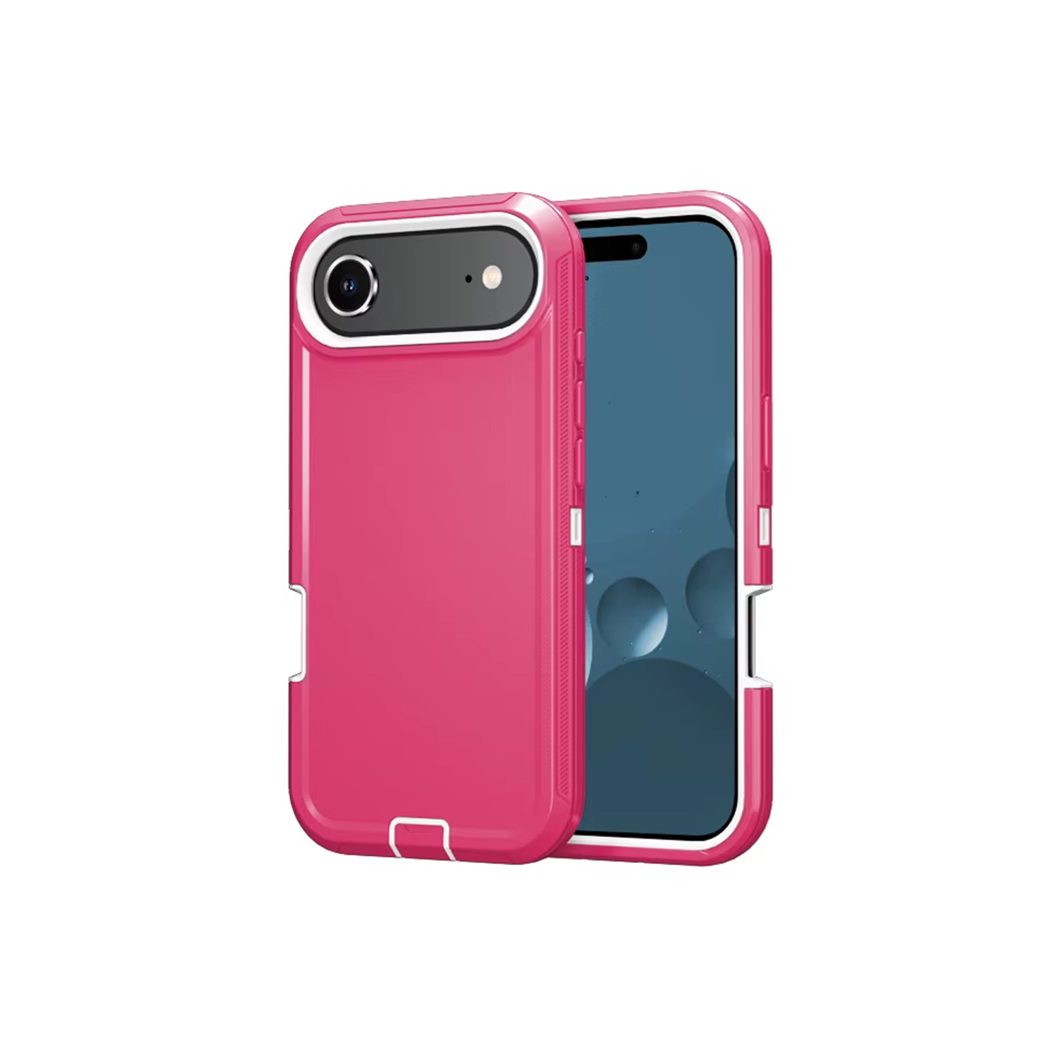 [CS] Triple 3 Layers Shockproof Heavy Duty Defender Hard Case for iPhone 17 Air, Hot Pink