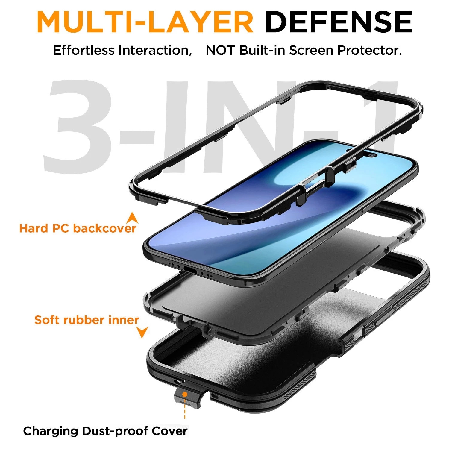 [CS] Triple 3 Layers Shockproof Heavy Duty Defender Hard Case for iPhone 17 Air, Lime