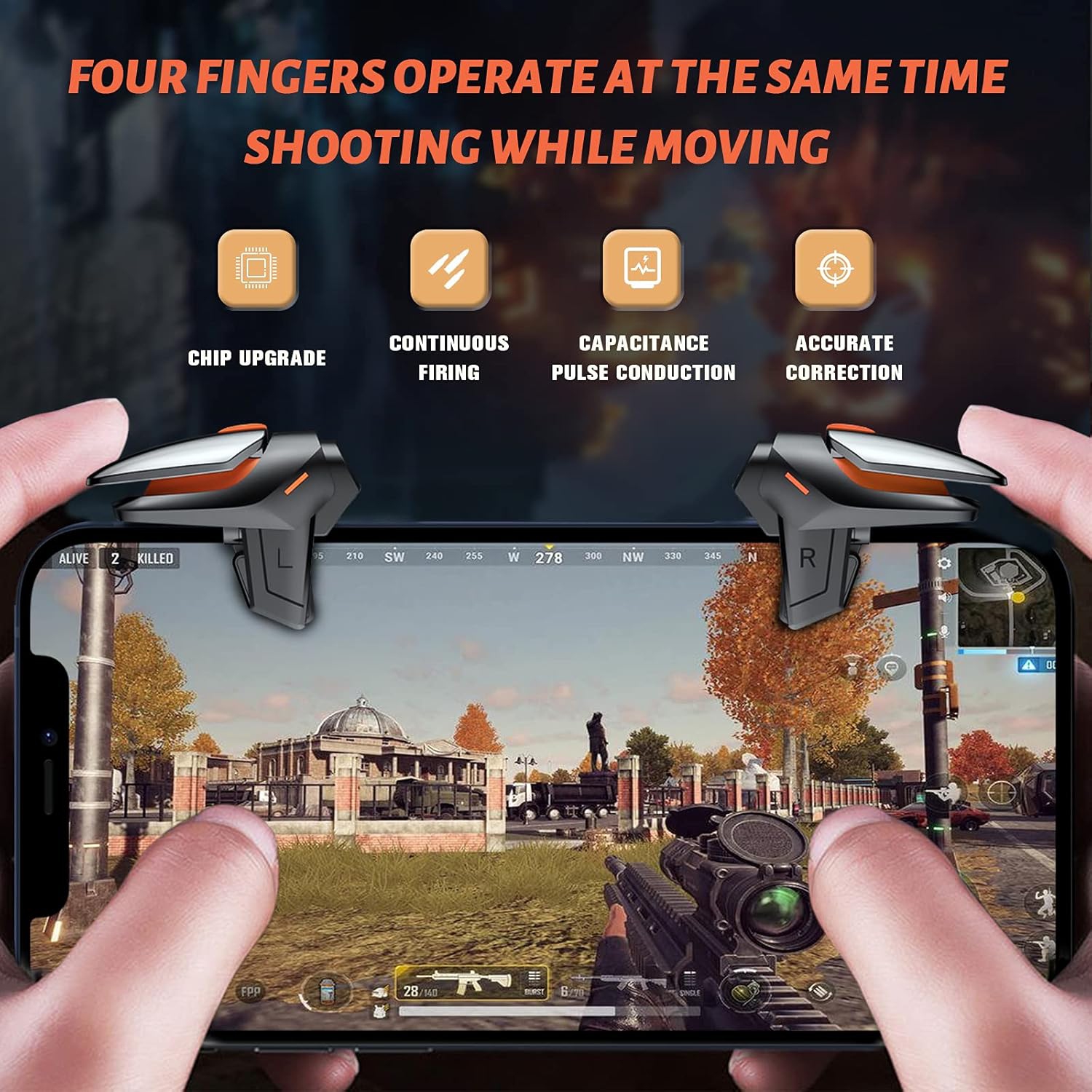 Newseego for PUBG Game Controller Trigger, [1 Pair] New Version Smart Phone Game Controller Gamepad Large Thickness, Sensitive Aim & Shoot PUBG