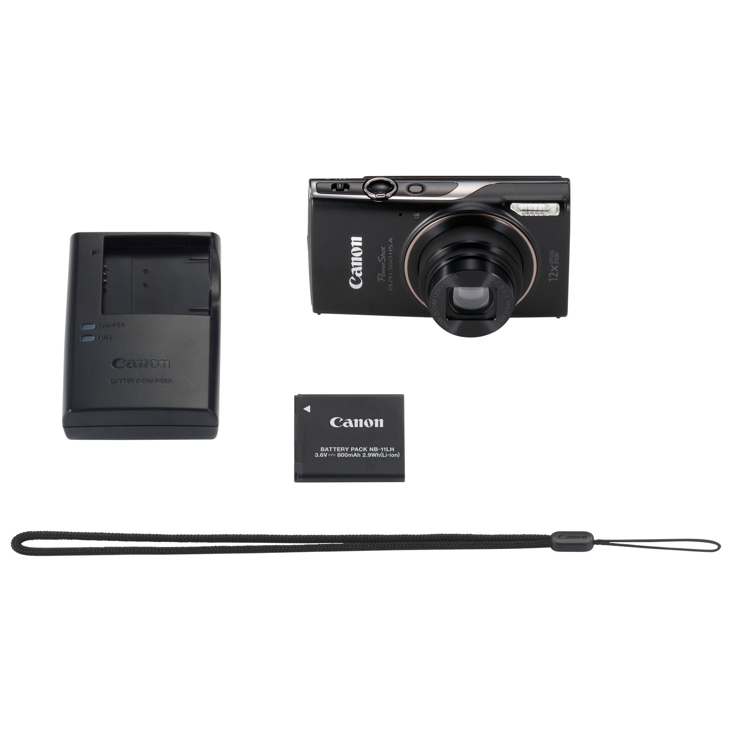 Appareil photo numérique PowerShot ELPH 360 HS A Wi-Fi 20,2 Mpx à zoom optique 12x de Canon
