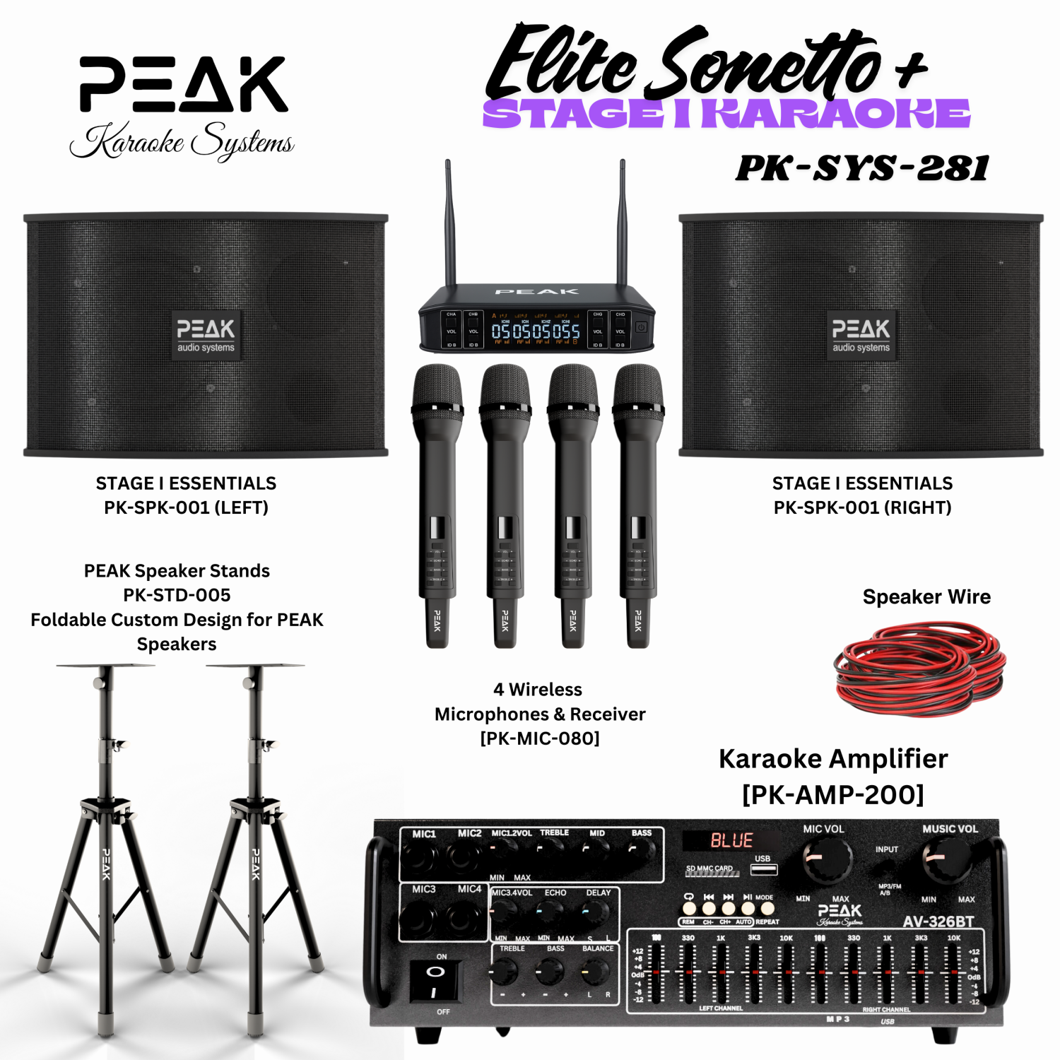Système de karaoké ELITE Sonetto+ STAPE I DE PEAK Karaoke - 1200&nbsp;W