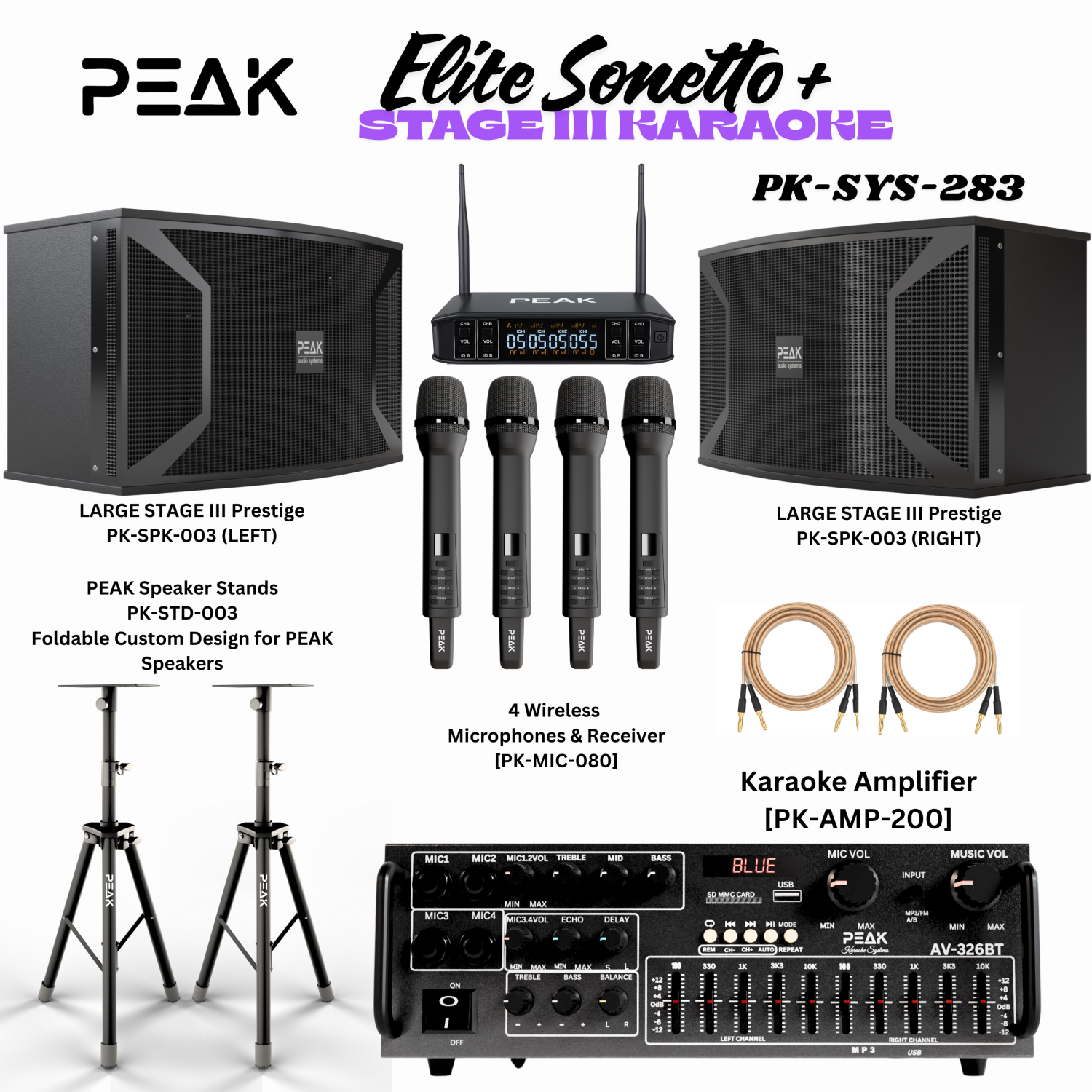 Système de karaoké ELITE Sonetto+ STAGE III DE PEAK Karaoke - 2000 W