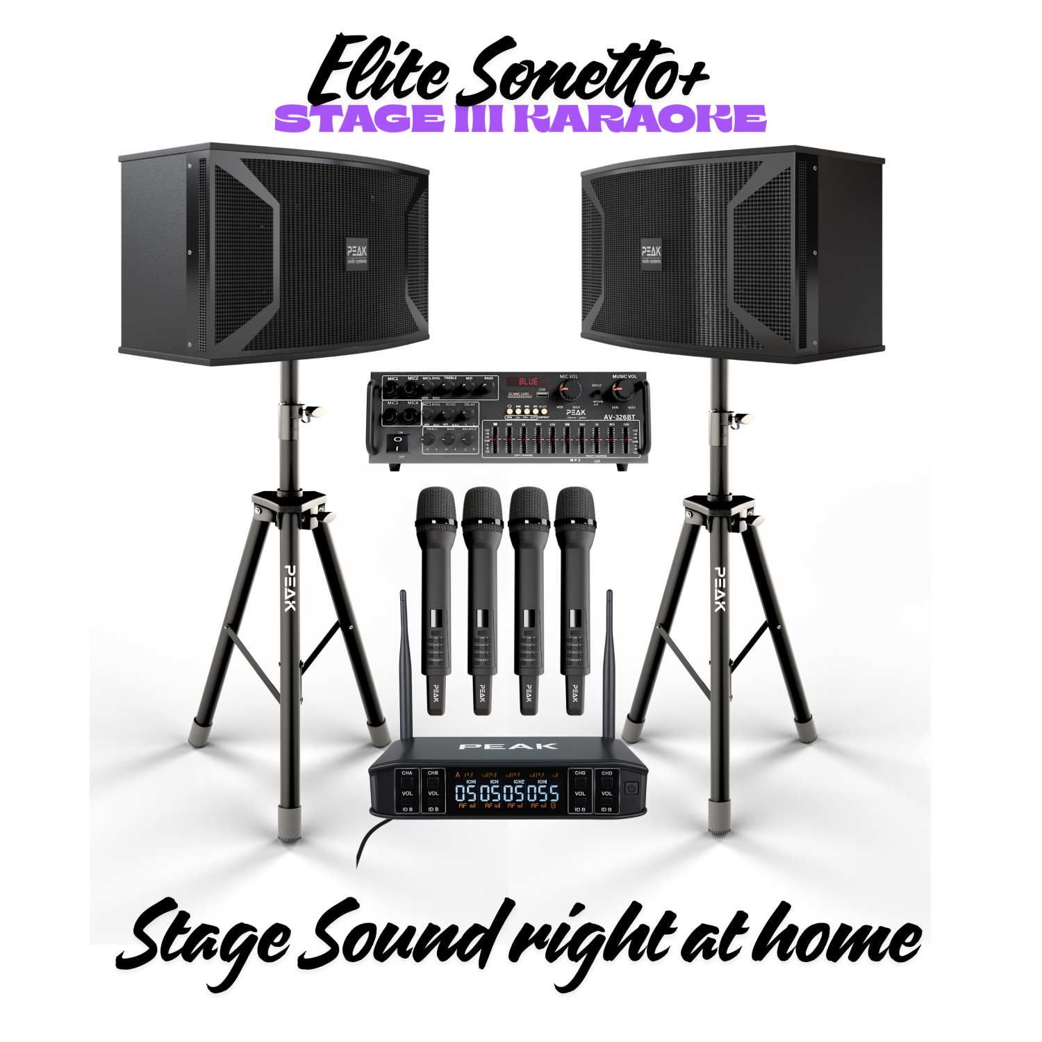 Système de karaoké ELITE Sonetto+ STAGE III DE PEAK Karaoke - 2000 W