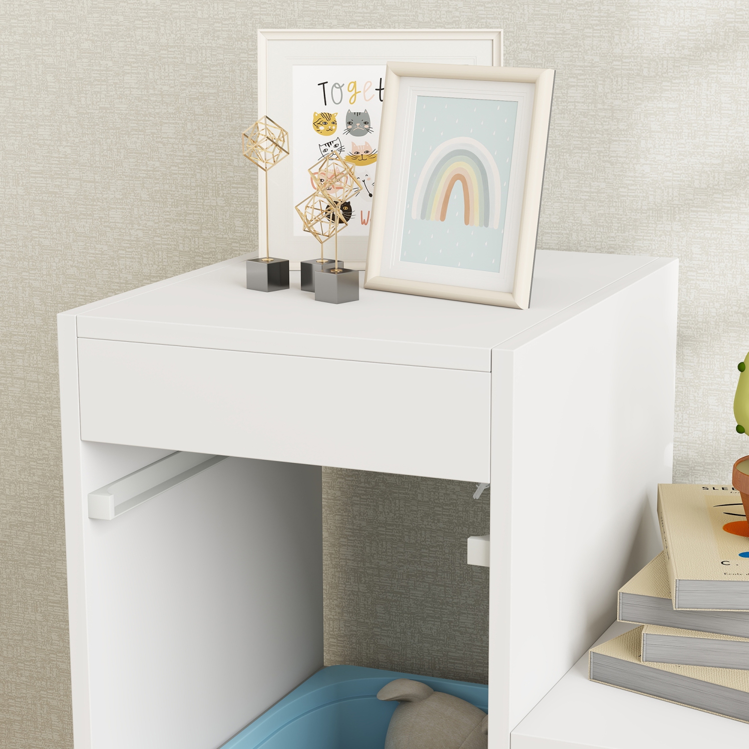 Qaba Toy Storage Organizer with 6 Plastic Bins, 3 Layers Children Toy Storage with Anti-tipping Design, for Ages 3–8 Years, Study Room, Playroom,