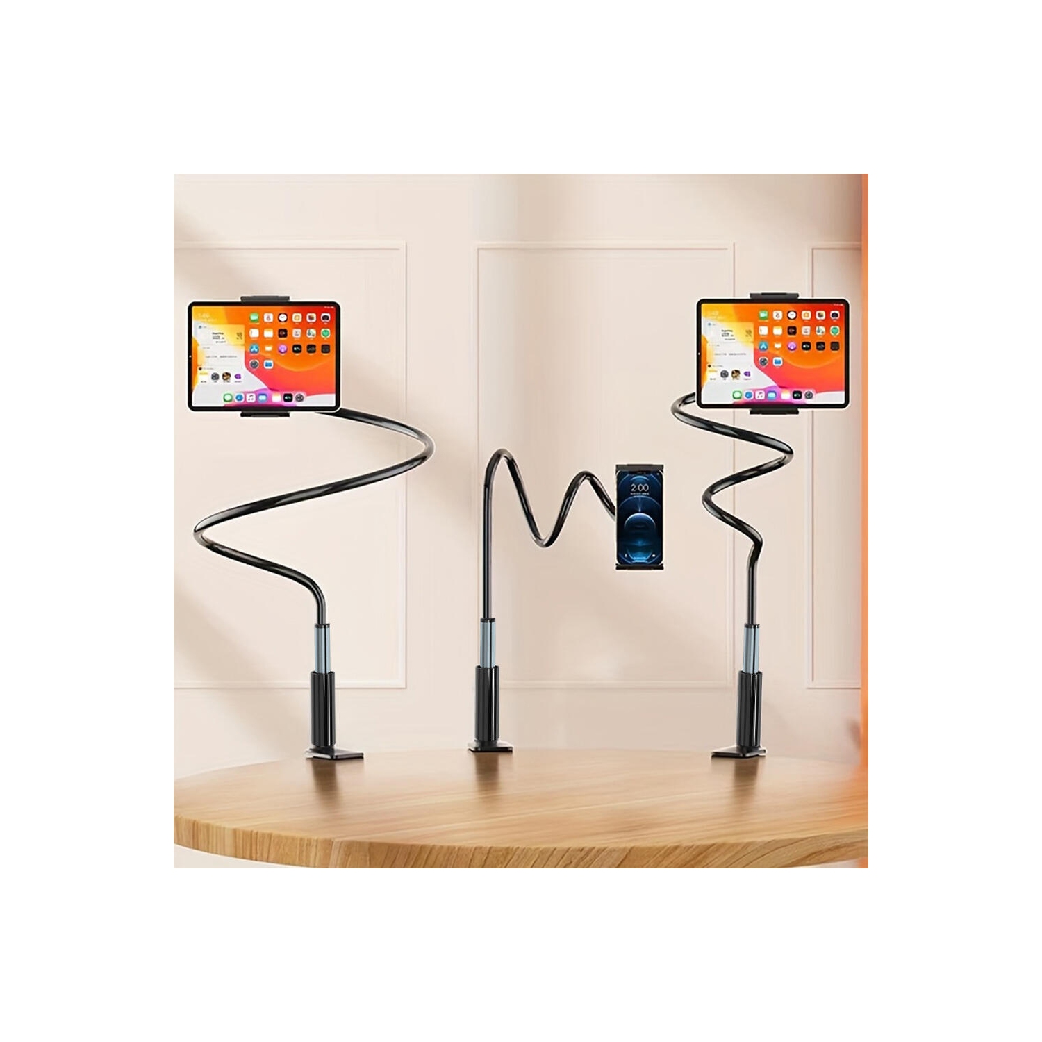 Gooseneck Tablet Holder, Flexible and Adjustable Mobile Phone Holder with Long Arms