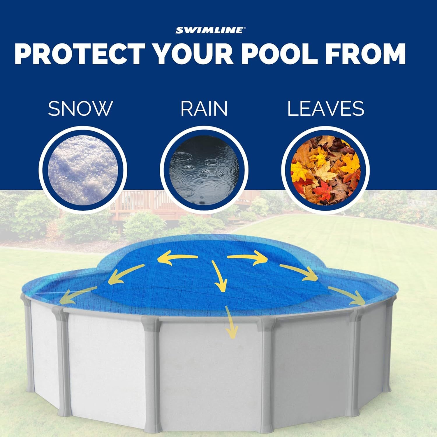 Bâche de piscine d'hiver carrée, coussin d'air en PVC épais avec ensemble de corde. Il convient aux piscines hors terre et aux fontaines extérieures