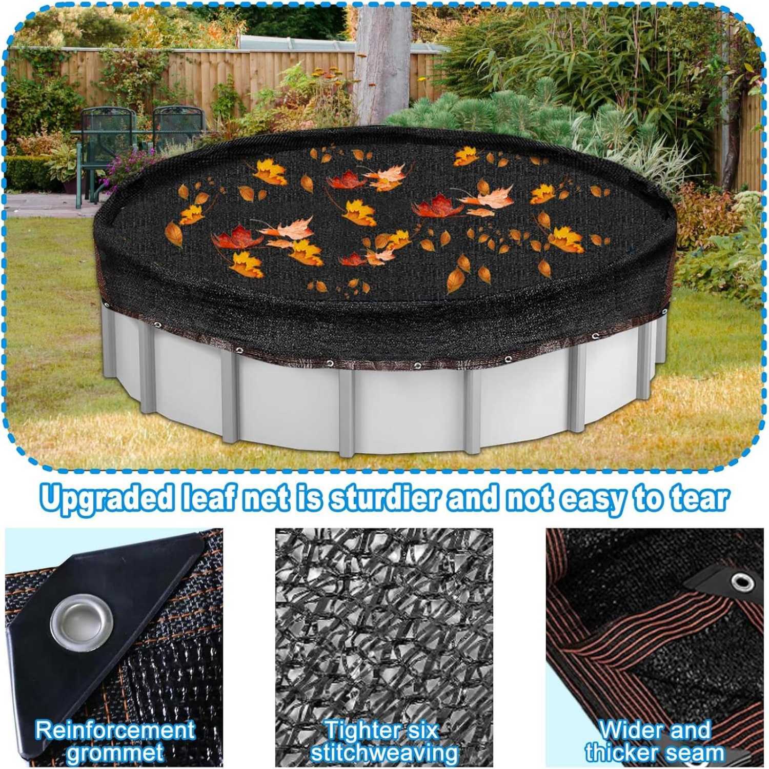 Filet d'abat-jour noir 26&nbsp;pi x 26&nbsp;pi, filet d'extérieur pour patio, balcon, port d'auto, remise