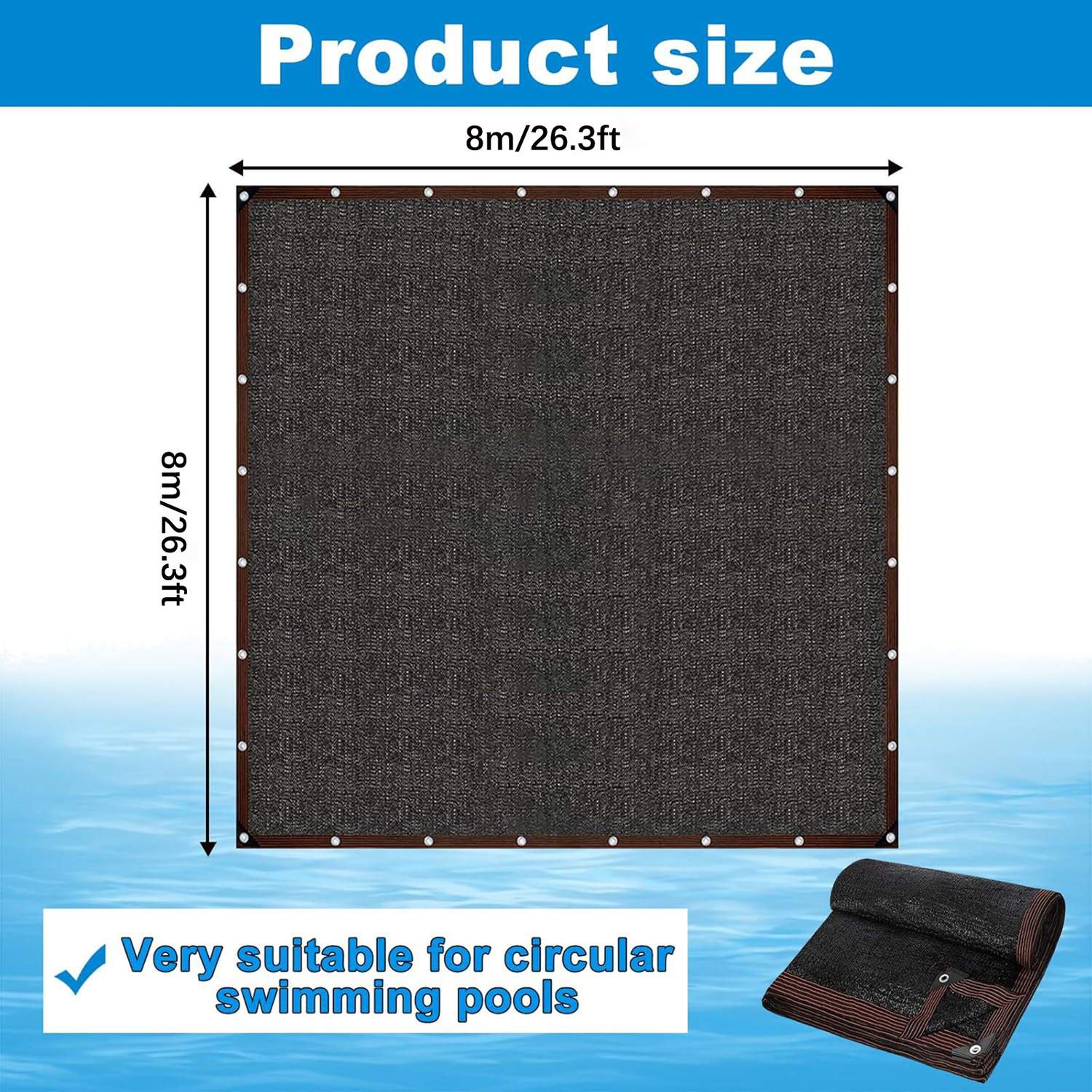 Filet d'abat-jour noir 26&nbsp;pi x 26&nbsp;pi, filet d'extérieur pour patio, balcon, port d'auto, remise