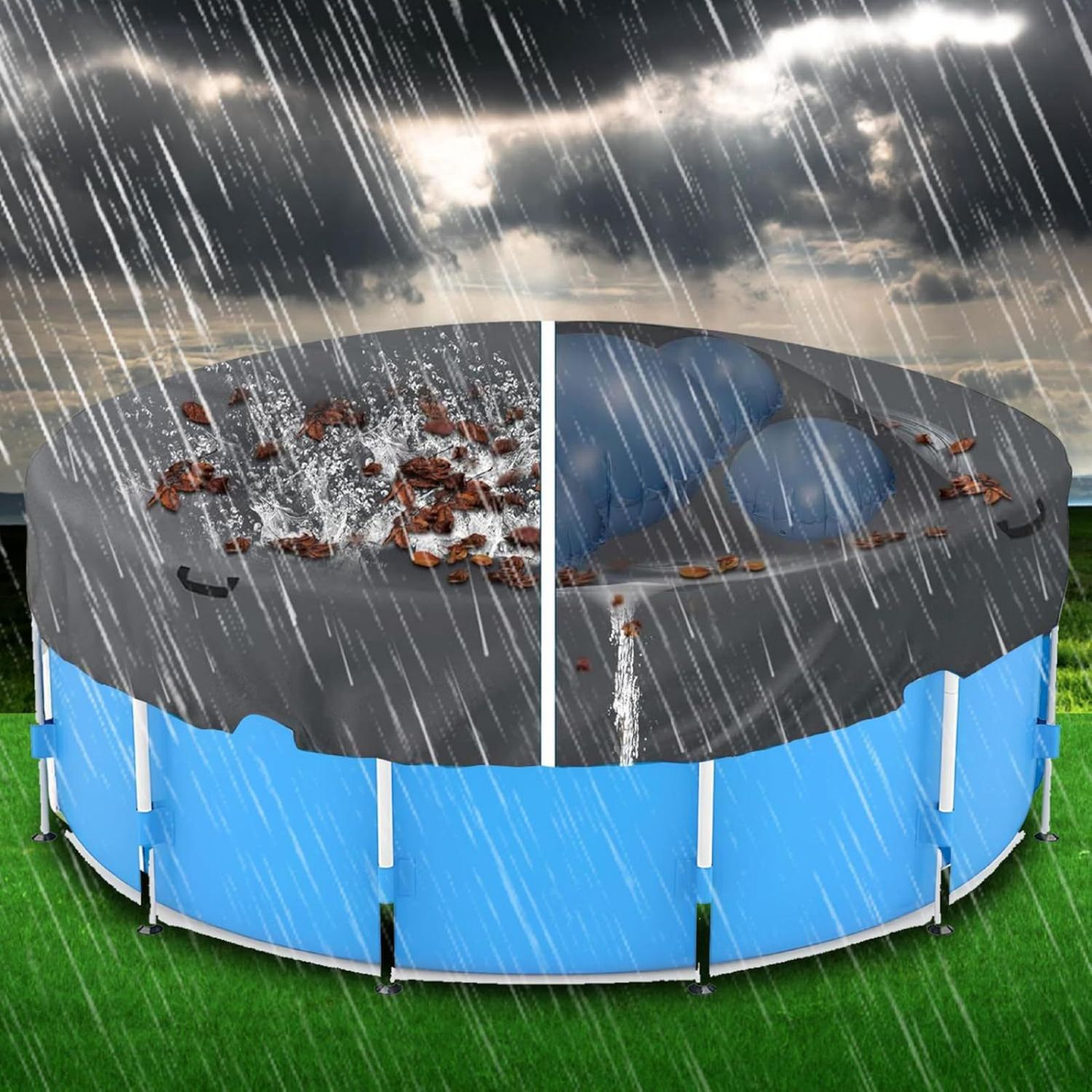 Oreiller de piscine gonflable d'hiver, accessoires antigel pour la piscine, coussin d'air rond adapté aux piscines, fontaines d'extérieur