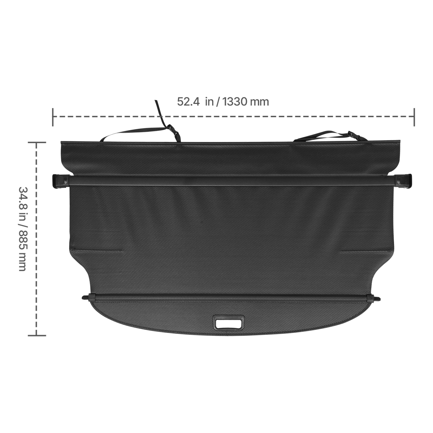VEVOR 2018-2024 5-Seater Retractable Cargo Cover, Carbon Fiber Texture Trunk Cover, Anti-Peeping Luggage Privacy Shield, Seamless Fixation Shade,