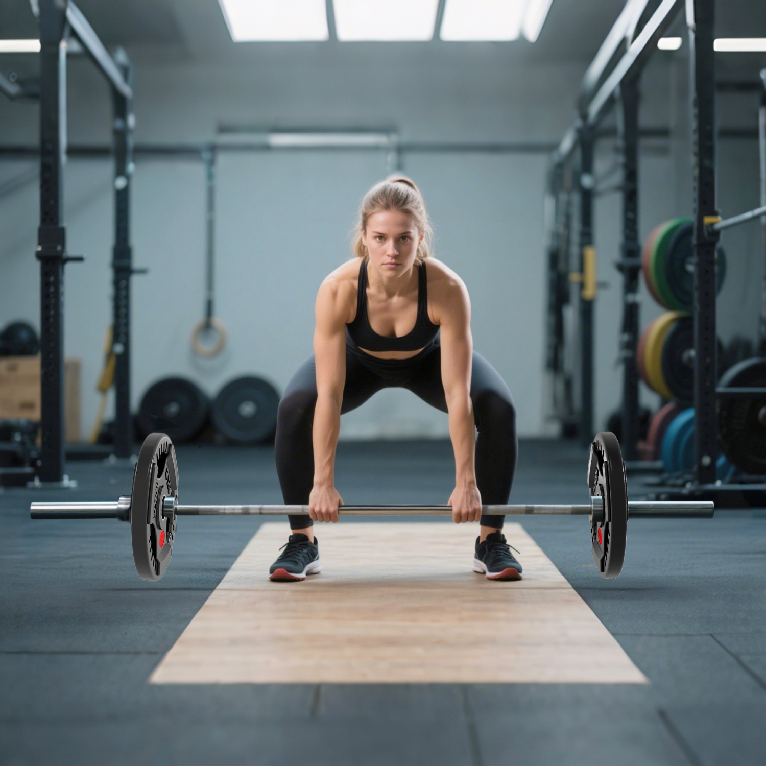Ensemble de 2 disques Soozier, ensemble de poids de 2 po avec trois poignées pour haltérophilie et entraînement musculaire à domicile, 2