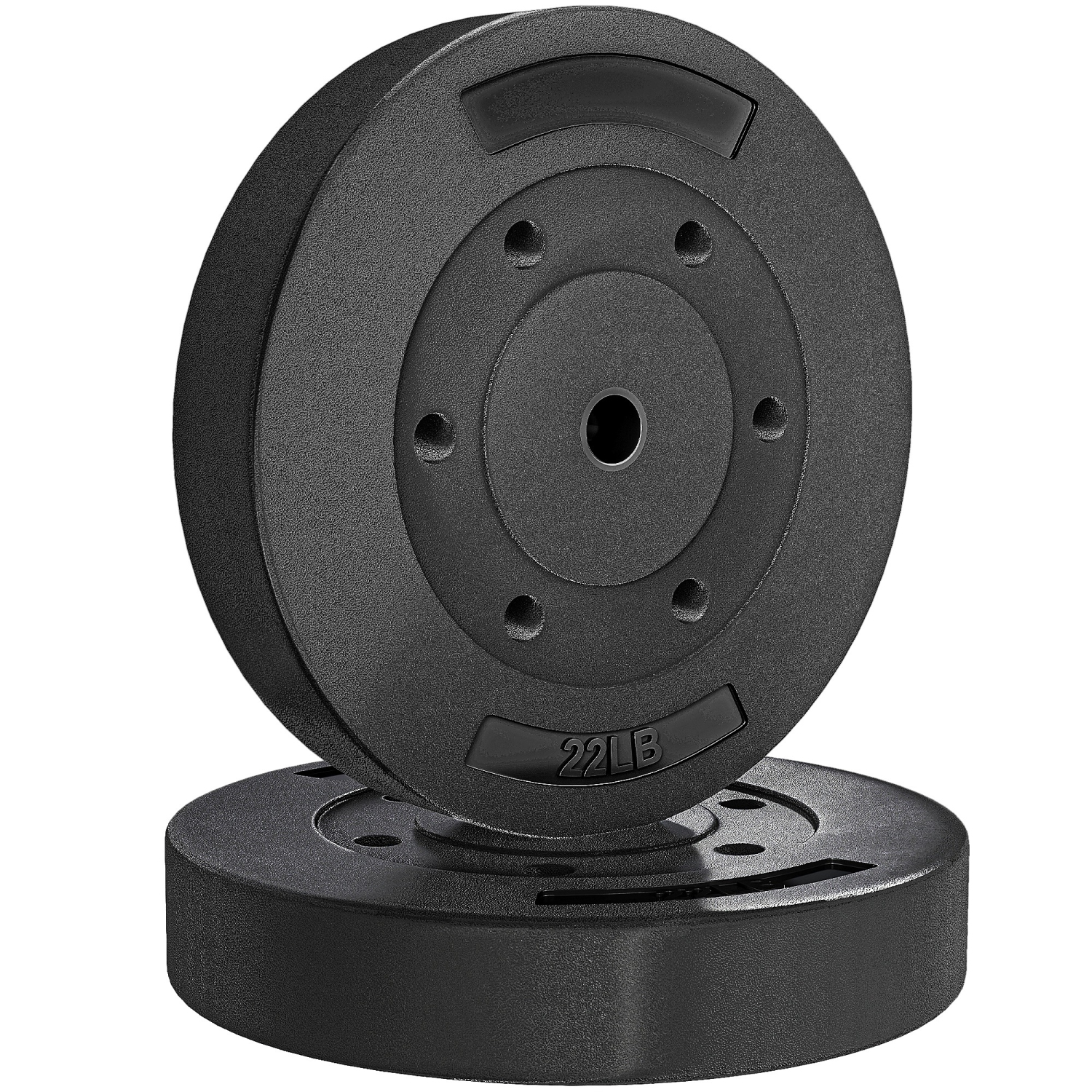 Ensemble de 2 disques Soozier, ensemble d'haltères de 1&nbsp;po pour entraînement musculaire et haltérophilie à domicile, 2 22&nbsp;lb, noir