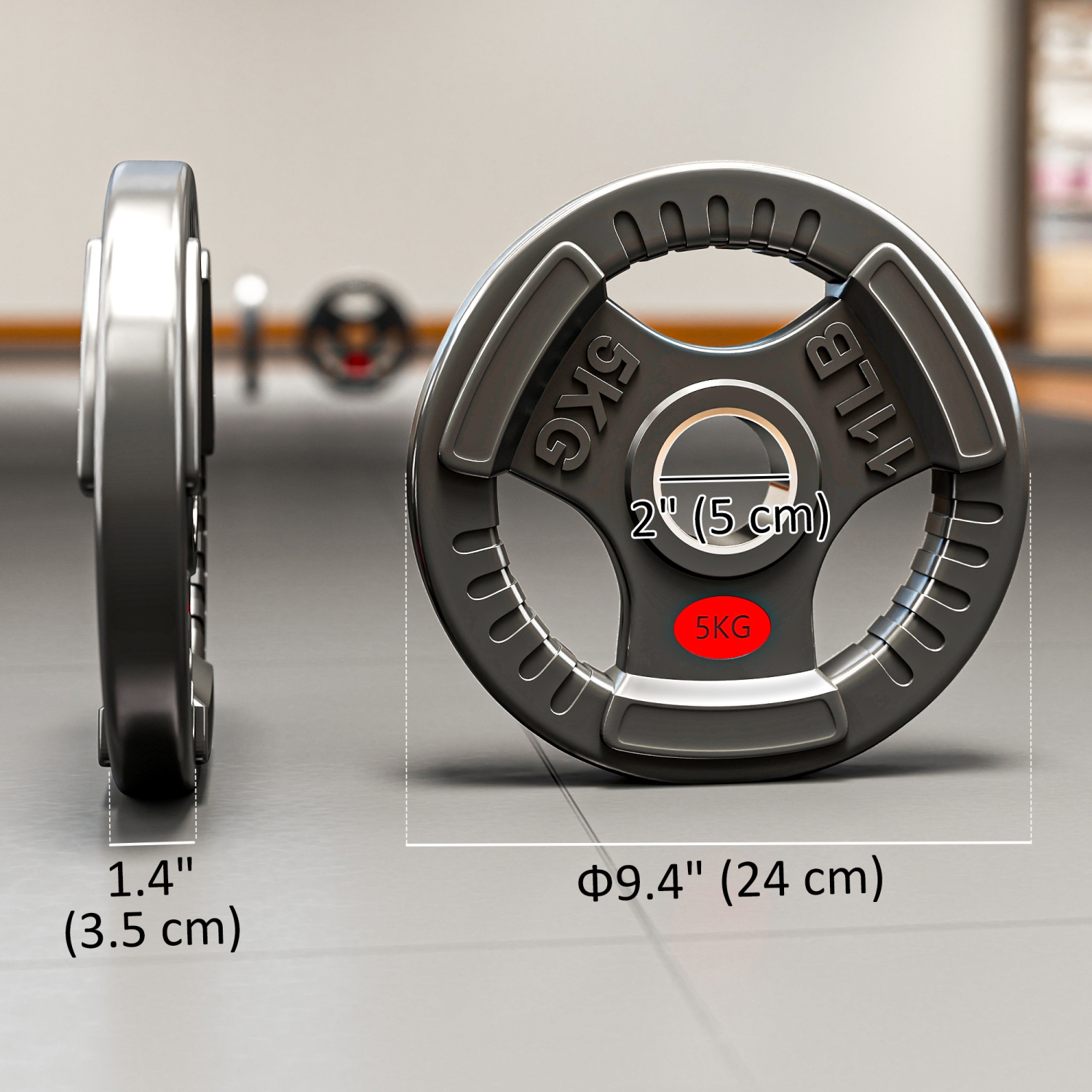 Ensemble de 4 disques Soozier, ensemble de poids de 2&nbsp;po avec trois poignées pour haltérophilie et entraînement musculaire à domicile, 4