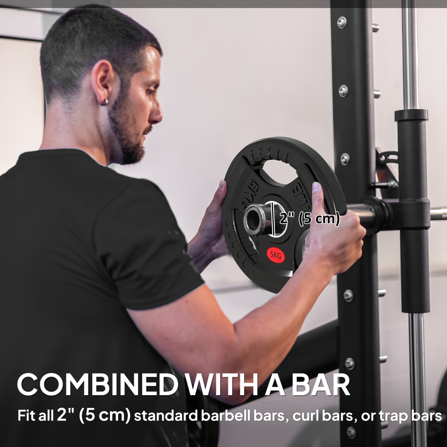 Ensemble de 4 disques Soozier, ensemble de poids de 2&nbsp;po avec trois poignées pour haltérophilie et entraînement musculaire à domicile, 4