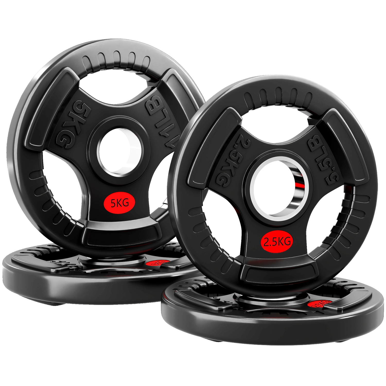 Ensemble de 4 disques Soozier, ensemble de poids de 2&nbsp;po avec trois poignées pour haltérophilie et entraînement musculaire à domicile, 2