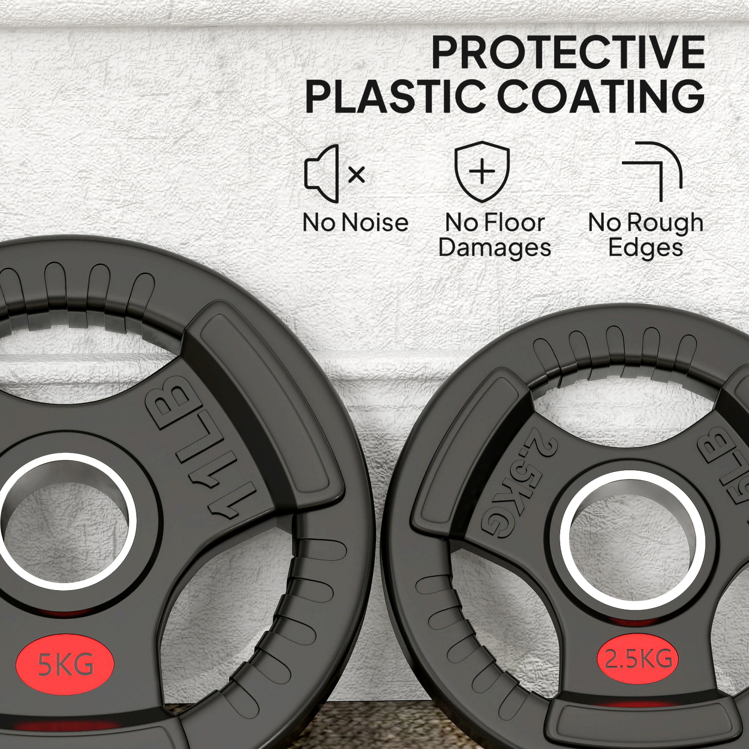 Ensemble de 4 disques Soozier, ensemble de poids de 2&nbsp;po avec trois poignées pour haltérophilie et entraînement musculaire à domicile, 2
