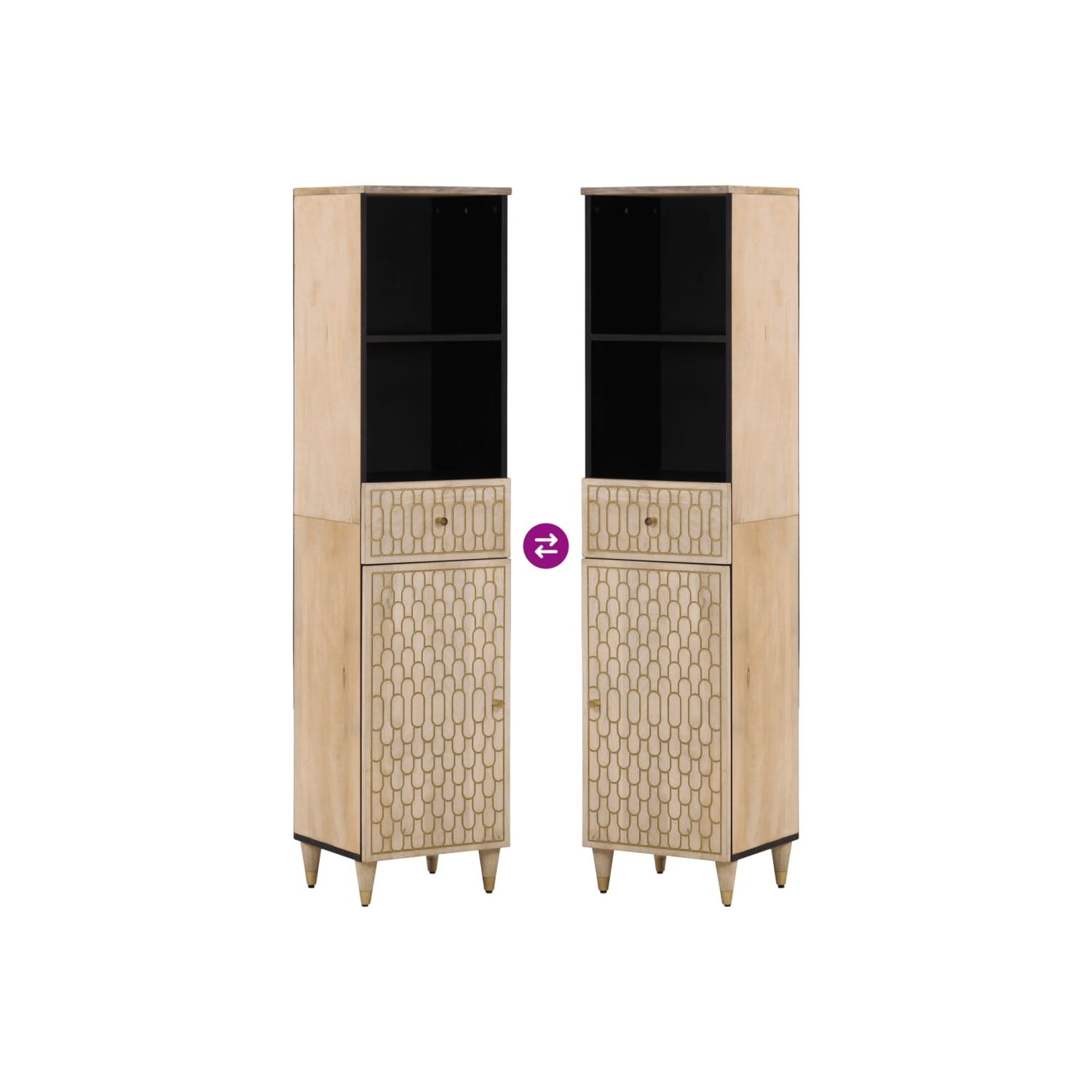 vidaXL Bathroom Cabinet 38x33x160 cm Solid Wood Mango