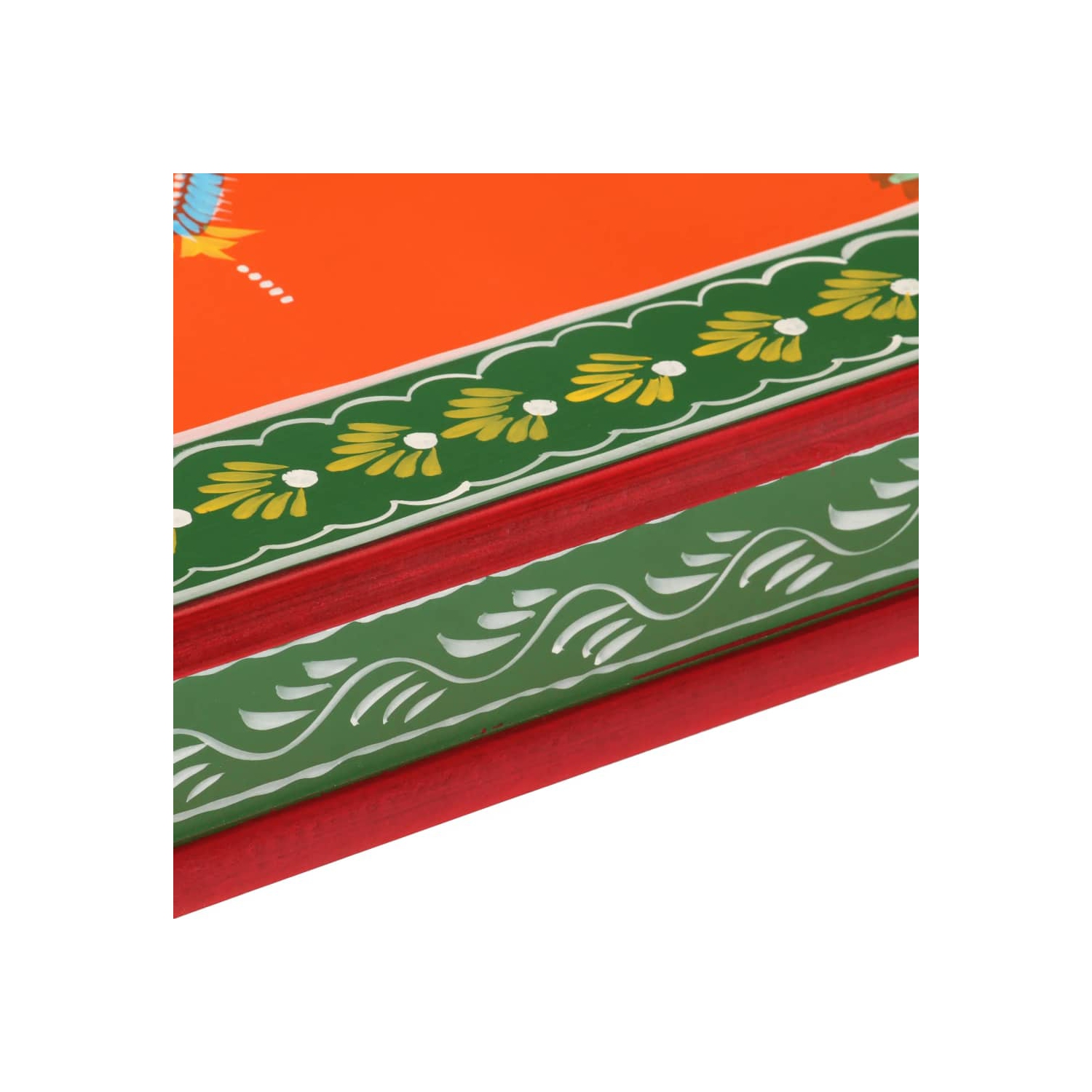 Table basse vidaXL en bois massif peint à la main orange mangue