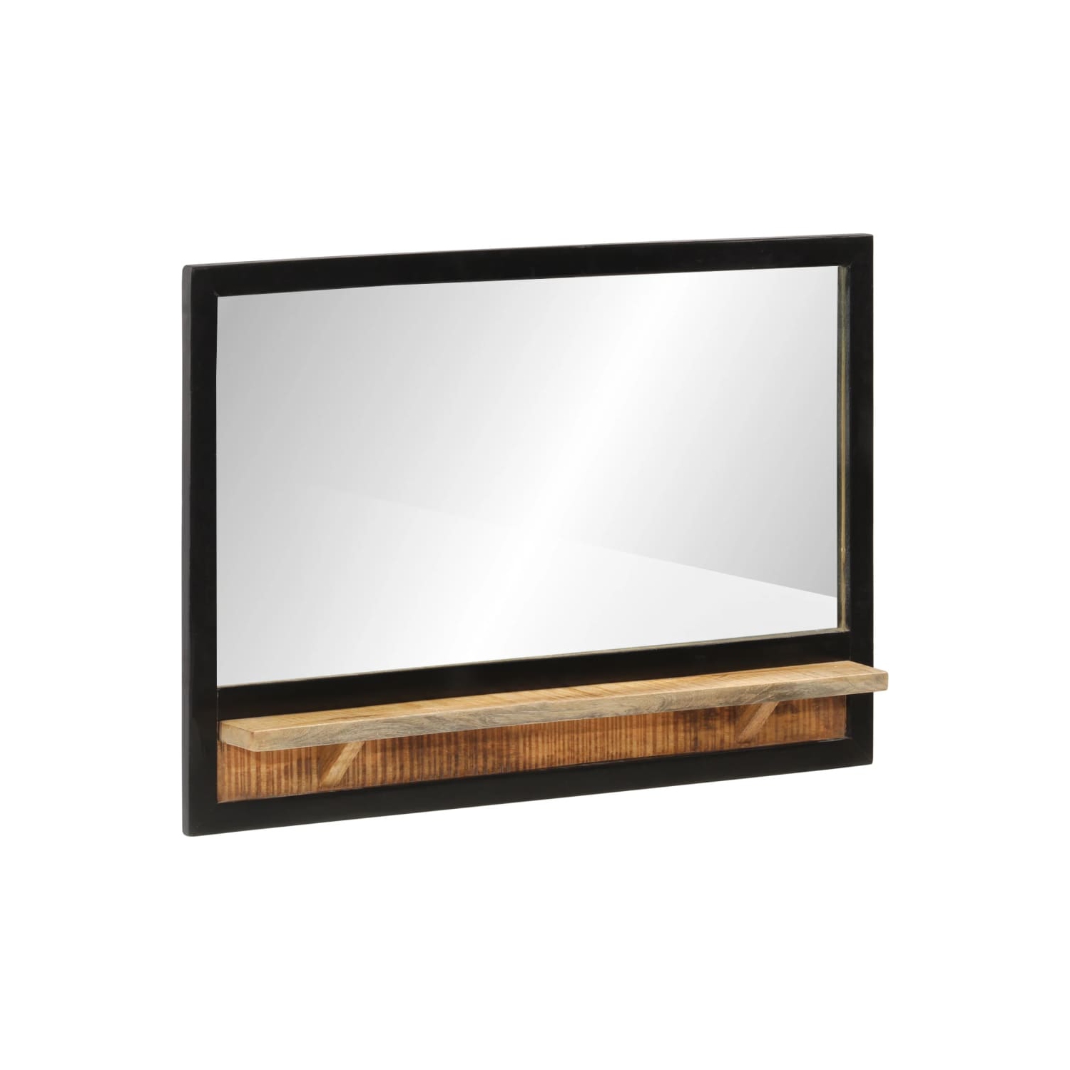Miroir vidaXL avec tablette en verre 80 x 8 x 55&nbsp;cm et mangue en bois massif