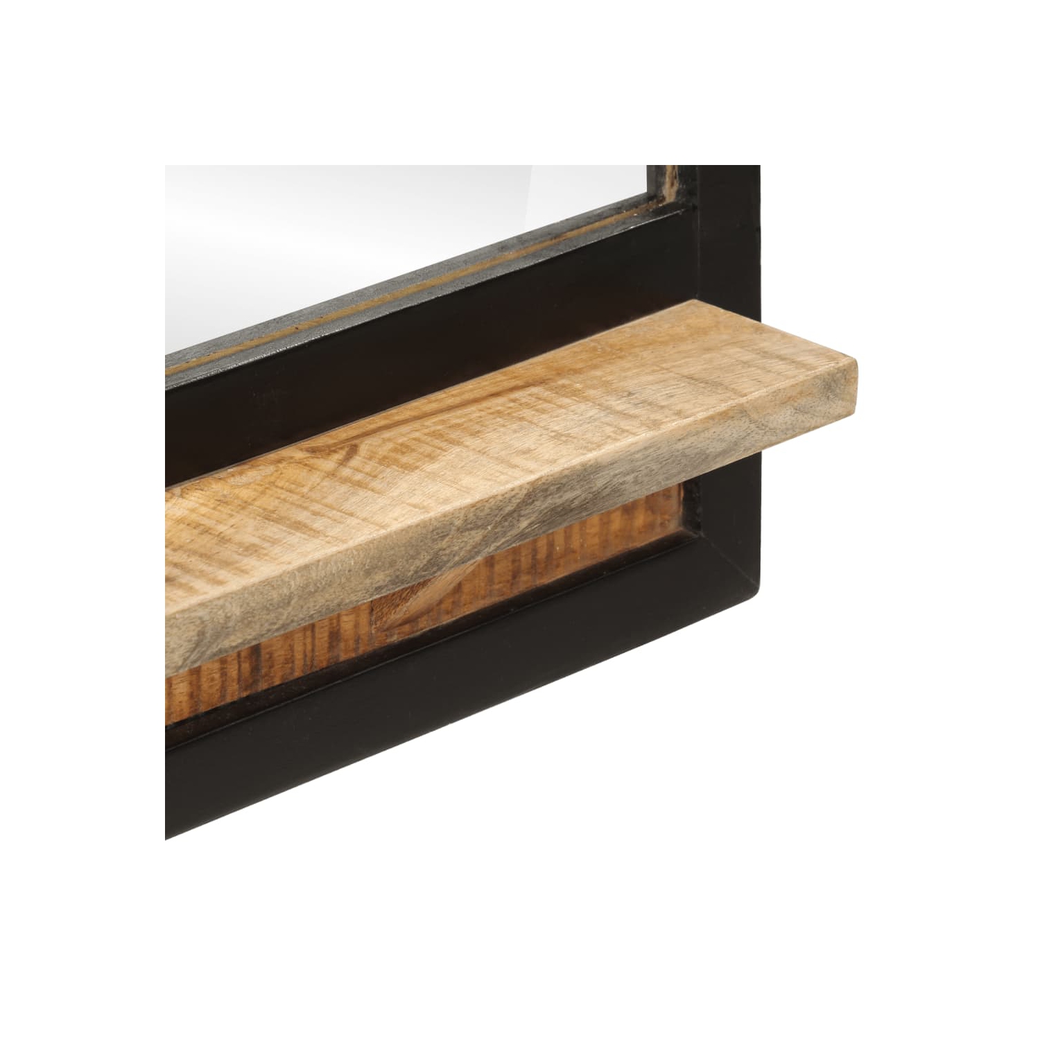Miroir vidaXL avec tablette en verre 80 x 8 x 55 cm et mangue en bois massif