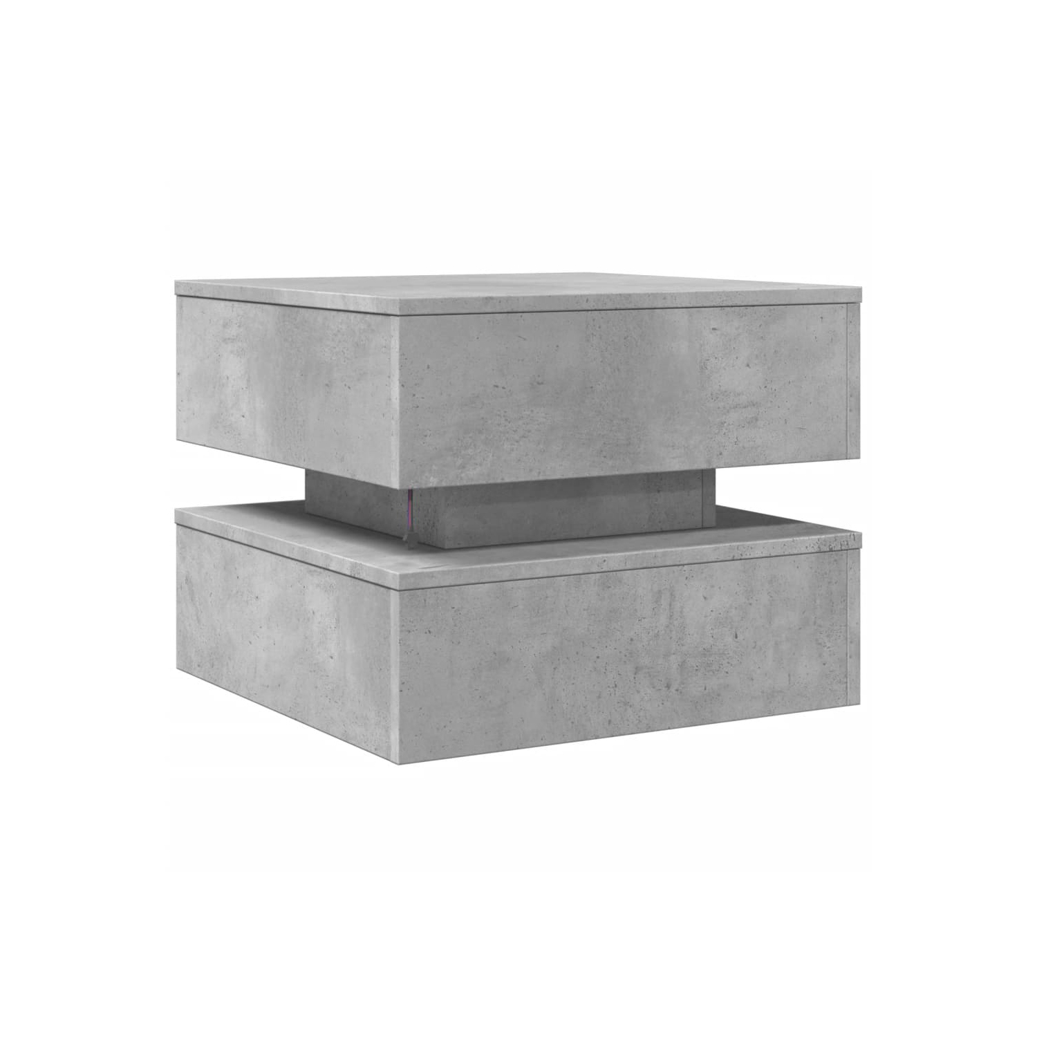 Table basse vidaXL avec lumières LED 50 x 50 x 40&nbsp;cm gris béton