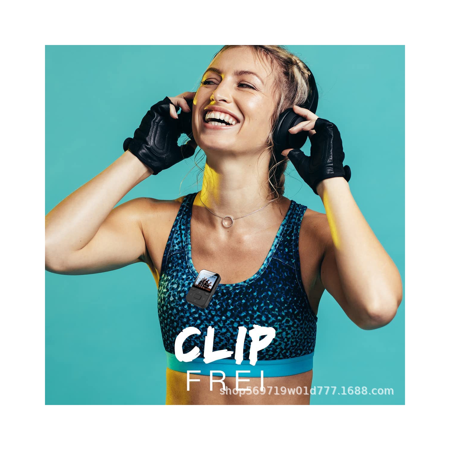 Lecteur MP3 portatif Bluetooth sport Clip MP4 Walkman populaire - 16 Go noir