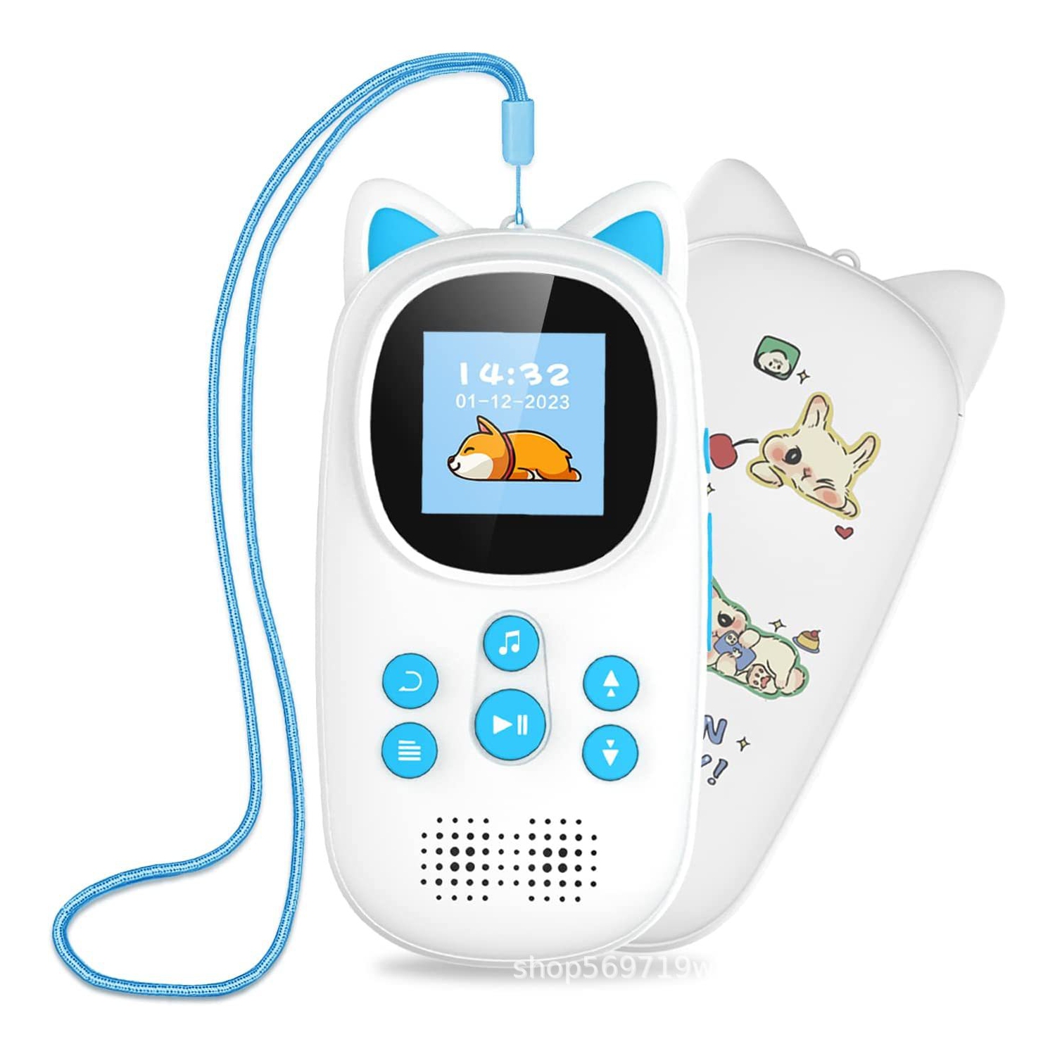 Lecteur de musique MP3 portatif externe Bluetooth MP4 1.44&nbsp;pouces - Bleu