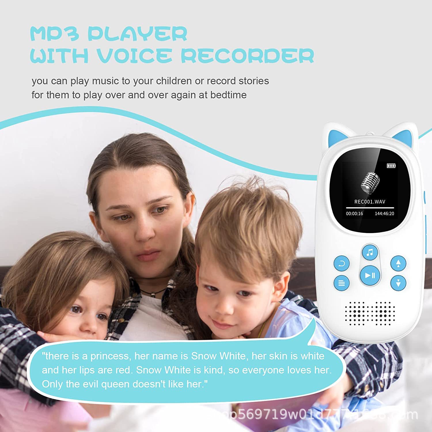 Lecteur de musique MP3 portatif externe Bluetooth MP4 1.44 pouces - Bleu