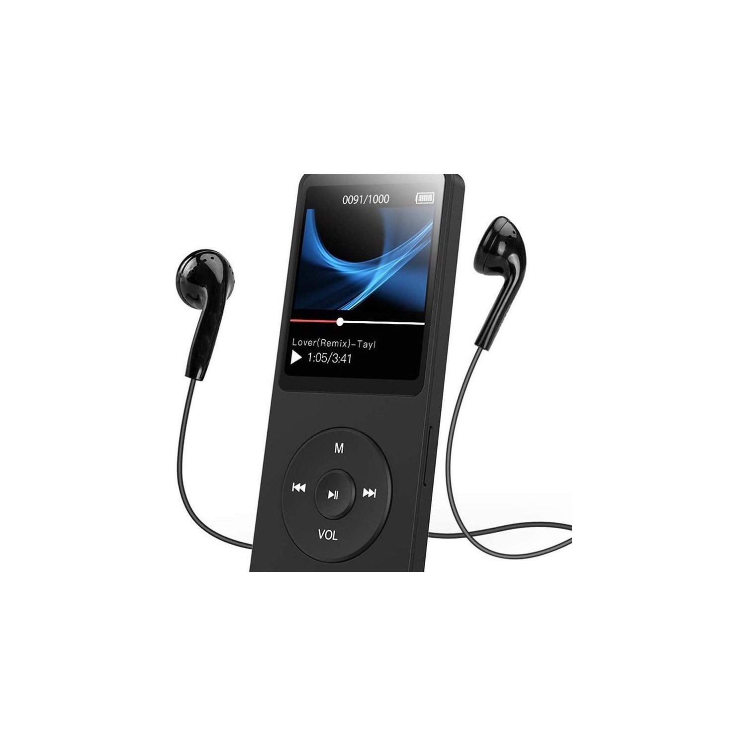 Lecteur MP3 portatif avec Bluetooth, livre numérique MP4 et lecteur de musique sans perte, carte mémoire 64&nbsp;Go - Blanc