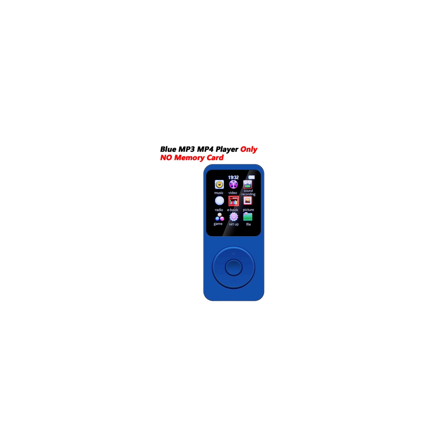 Lecteur MP3 portatif avec Bluetooth FM, lecteur de livres numériques MP4, lecteur de musique sans perte, carte mémoire 32&nbsp;Go - Bleu foncé