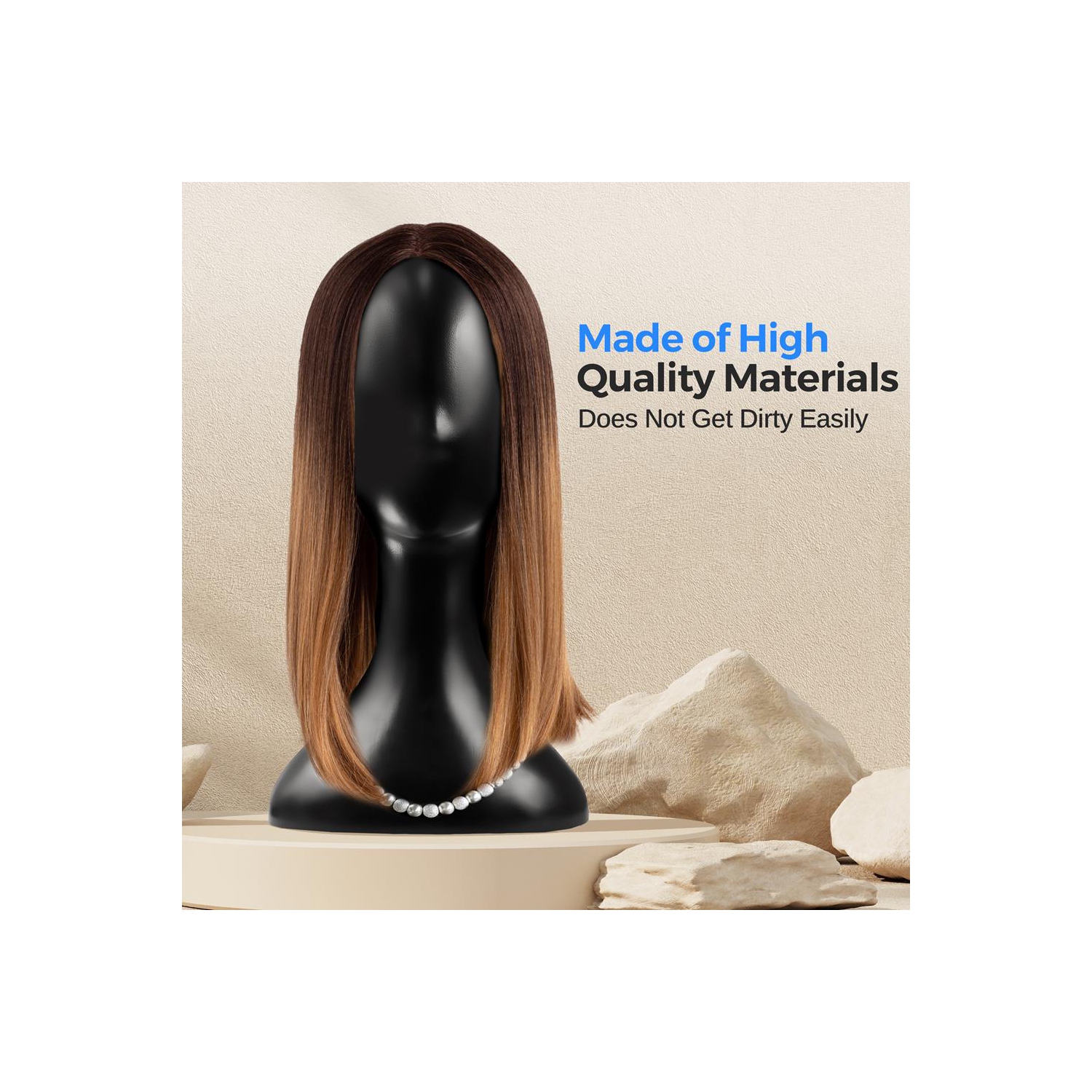 SereneLife Professional Plastic Mannequin Head, Women’s Wig Stand Display, Smooth Surface for Styling and Displaying Hats & Jewelry, Ideal for Salon