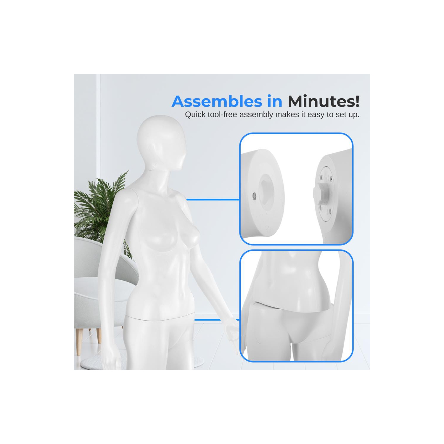 SereneLife 68,9'' Robe torse femme forme-mannequin amovible, support corps complet, standard