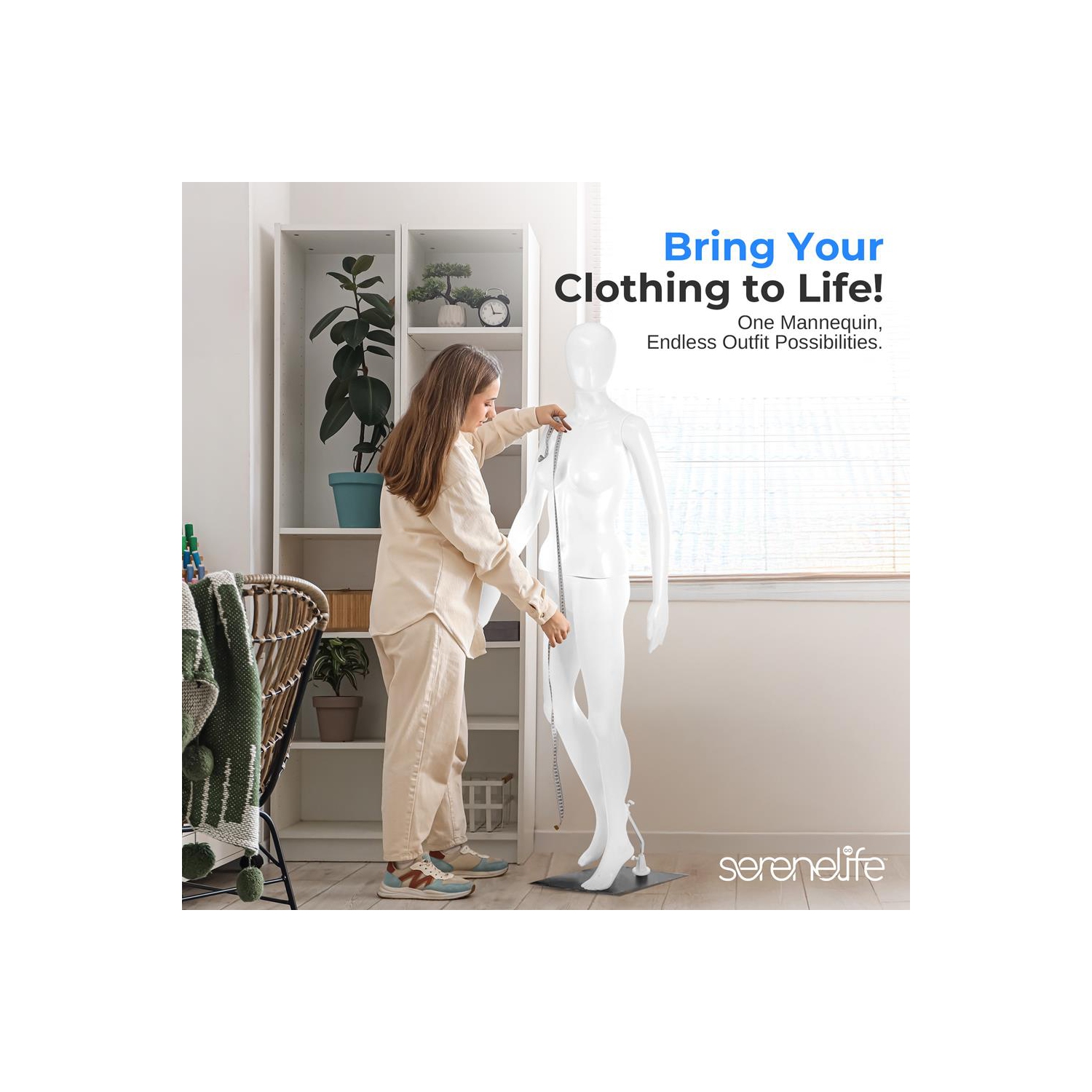 SereneLife 68,9'' Robe torse femme forme-mannequin amovible, support corps complet, standard