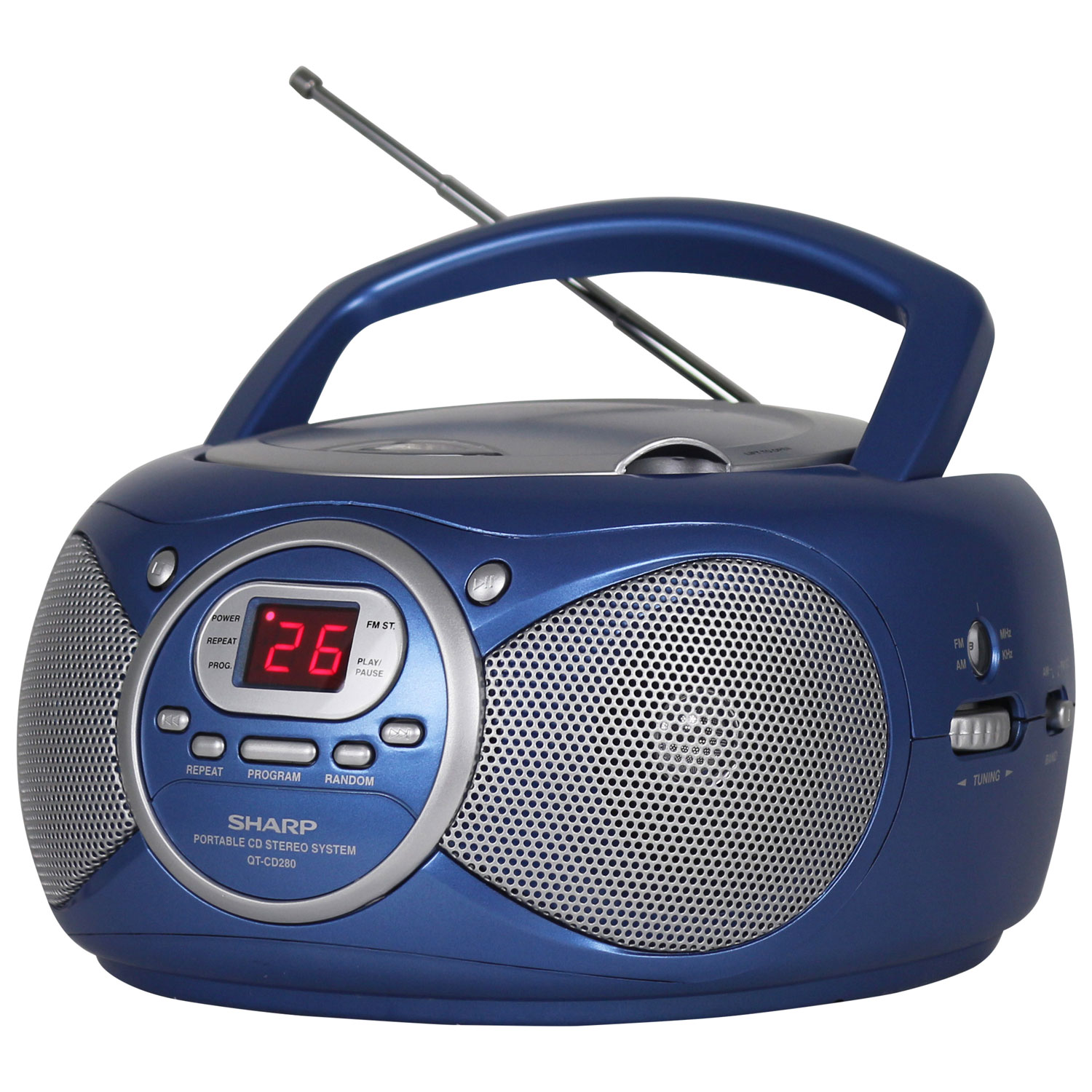 Sharp QT-CD280 Portable CD Boombox - Blue - Exclusive Retail Partner