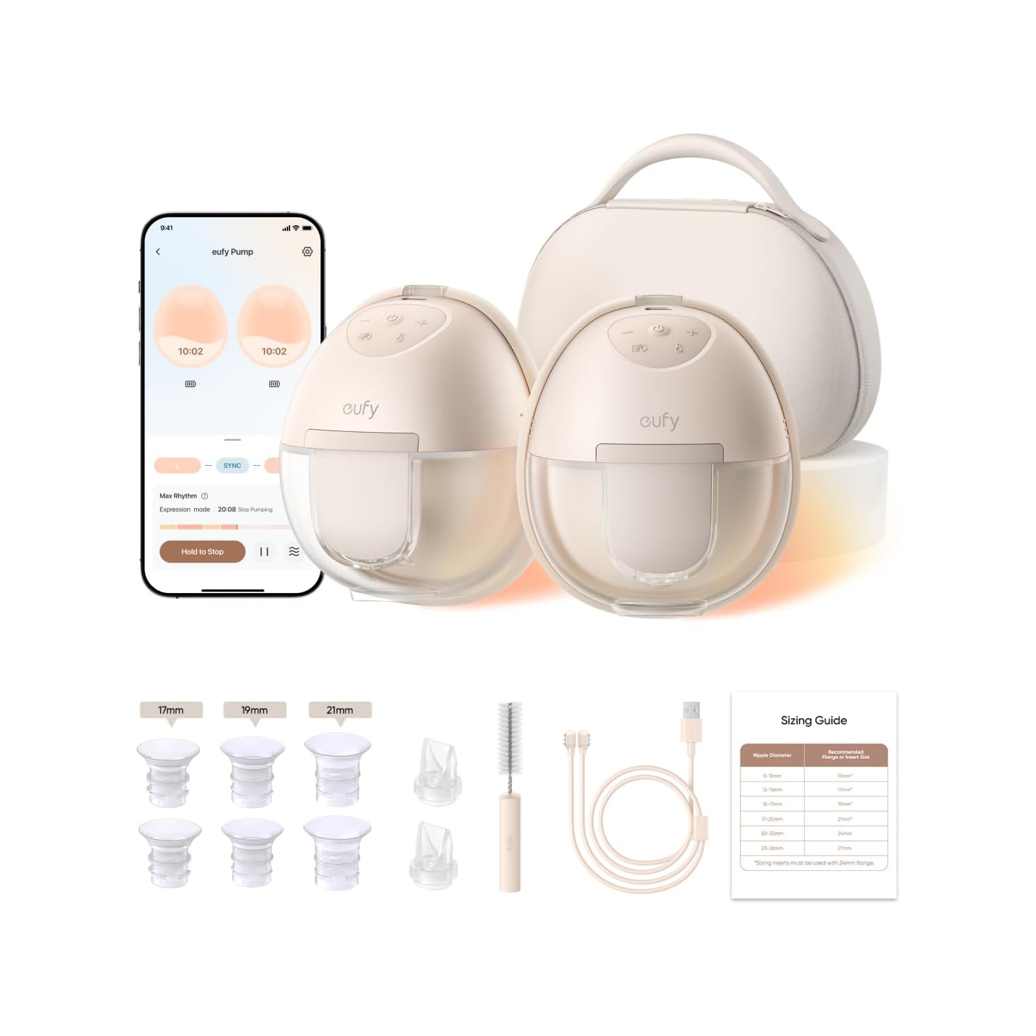 eufy Wearable Breast Pump S1 Pro – Hands-Free, Hospital-Grade Suction, Quiet, Portable, Rechargeable, Smart App Control