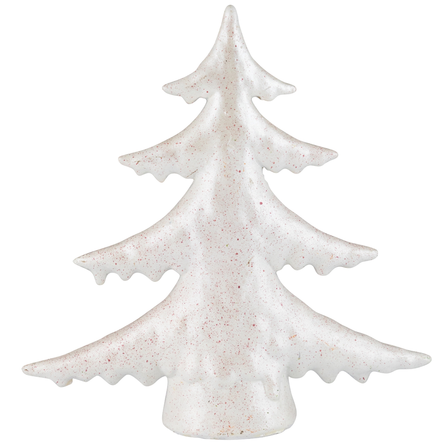 Shiny Speckled Christmas Tree Tabletop Decoration - 10" - White