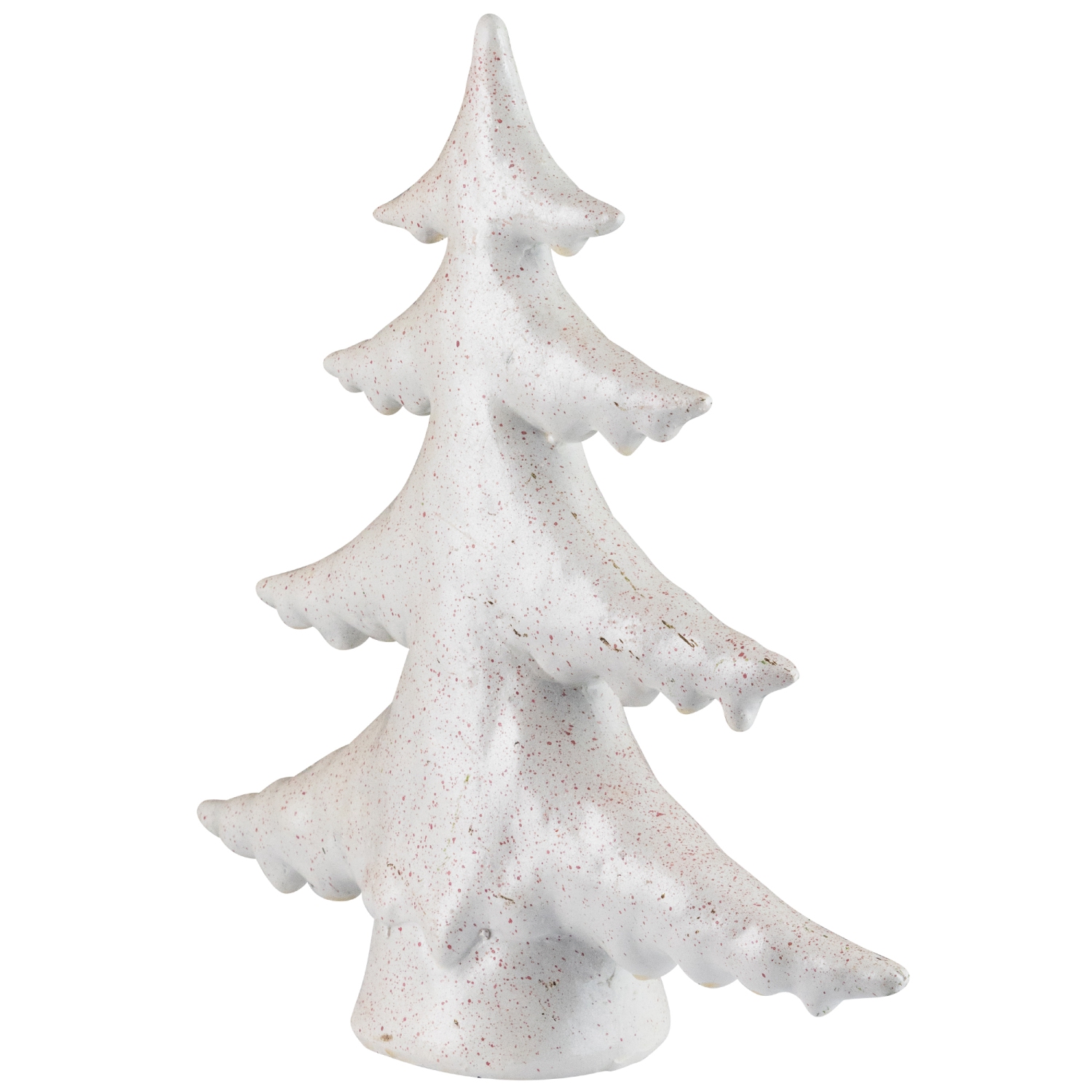 Shiny Speckled Christmas Tree Tabletop Decoration - 10" - White