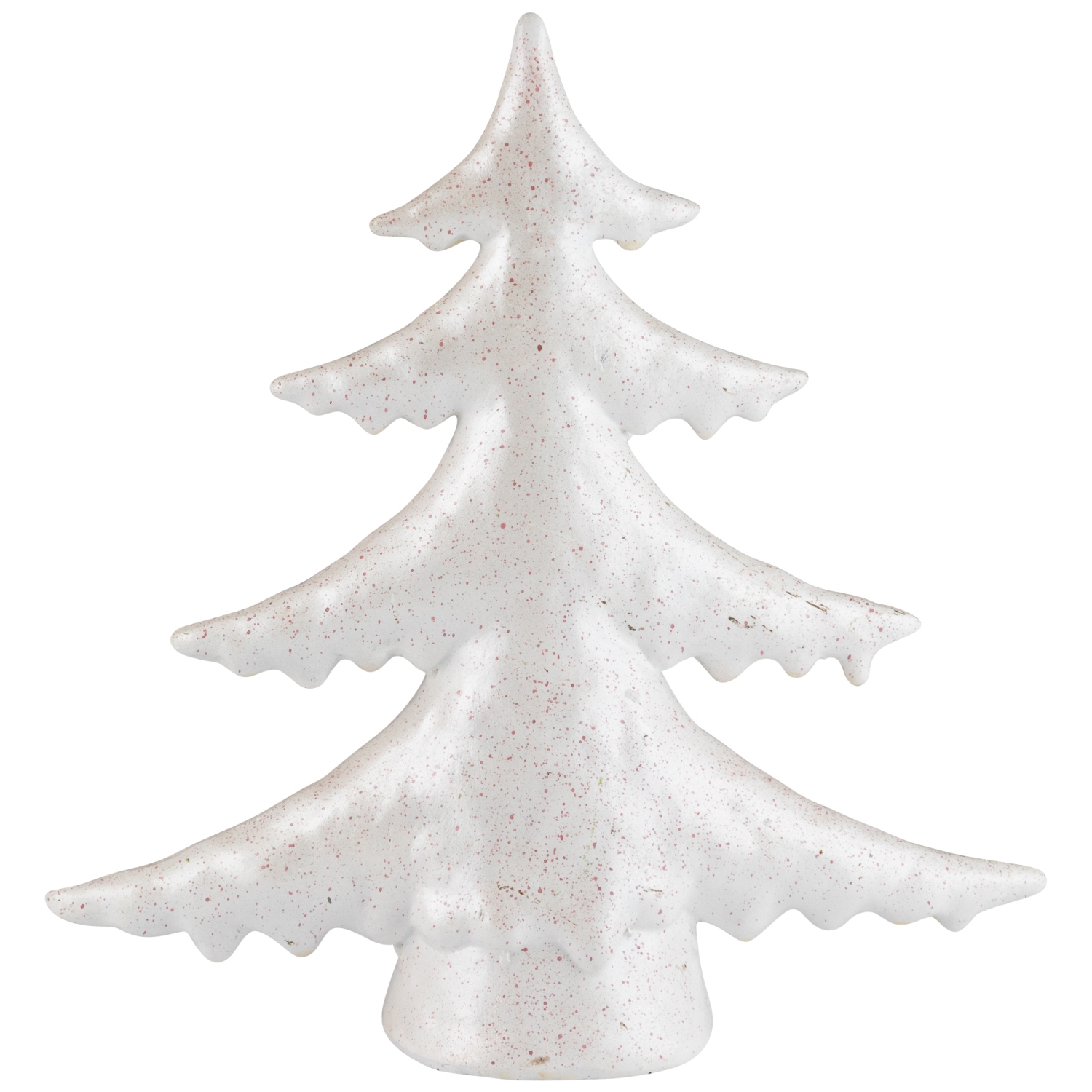 Shiny Speckled Christmas Tree Tabletop Decoration - 10" - White
