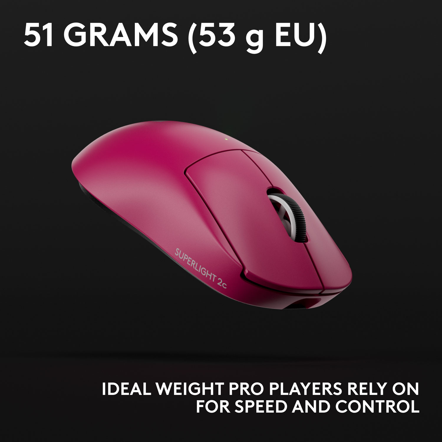 Logitech G PRO X Superlight 2 Compact 44000 DPI Wireless HERO 2 Gaming Mouse - Magenta