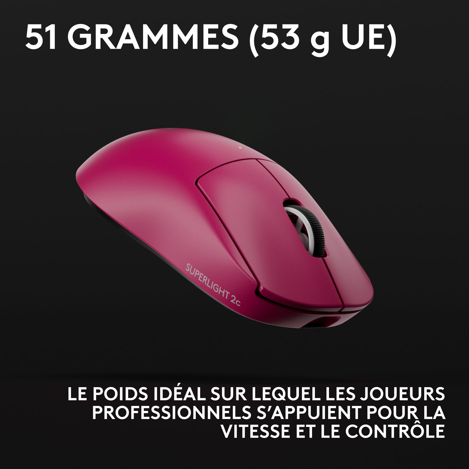 Logitech G PRO X Superlight 2 Compact 44000 DPI Wireless HERO 2 Gaming Mouse - Magenta