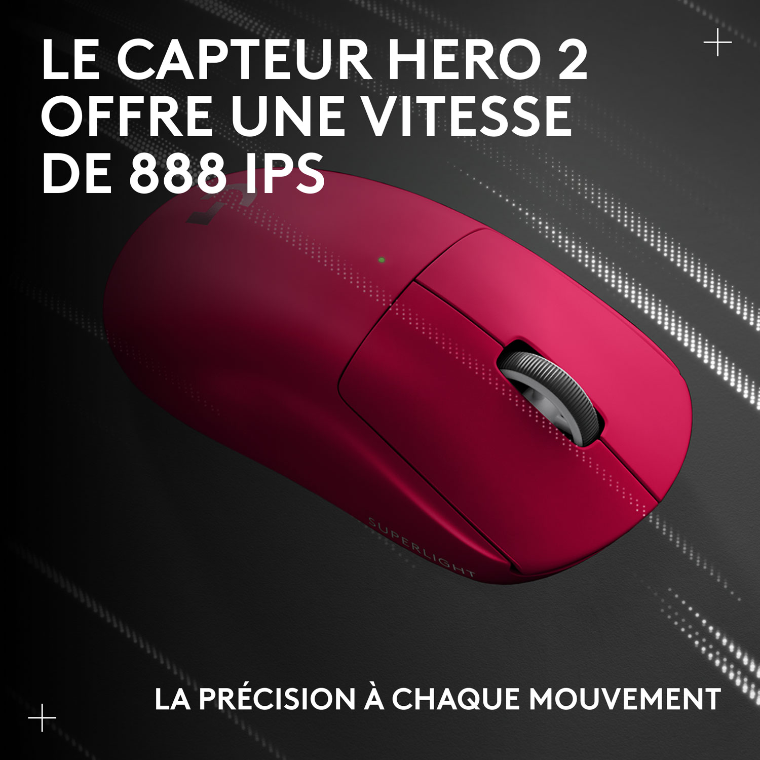 Logitech G PRO X Superlight 2 Compact 44000 DPI Wireless HERO 2 Gaming Mouse - Magenta