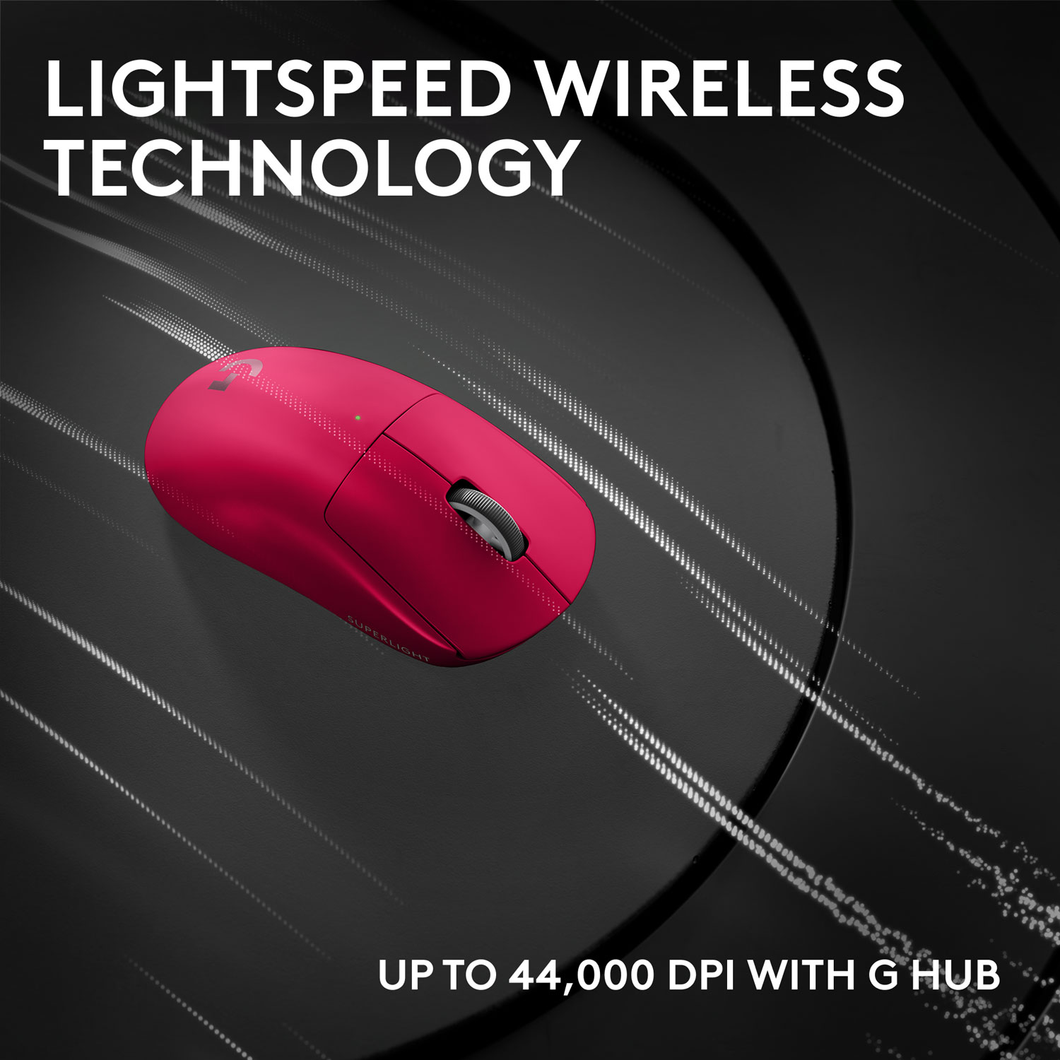 Logitech G PRO X Superlight 2 Compact 44000 DPI Wireless HERO 2 Gaming Mouse - Magenta