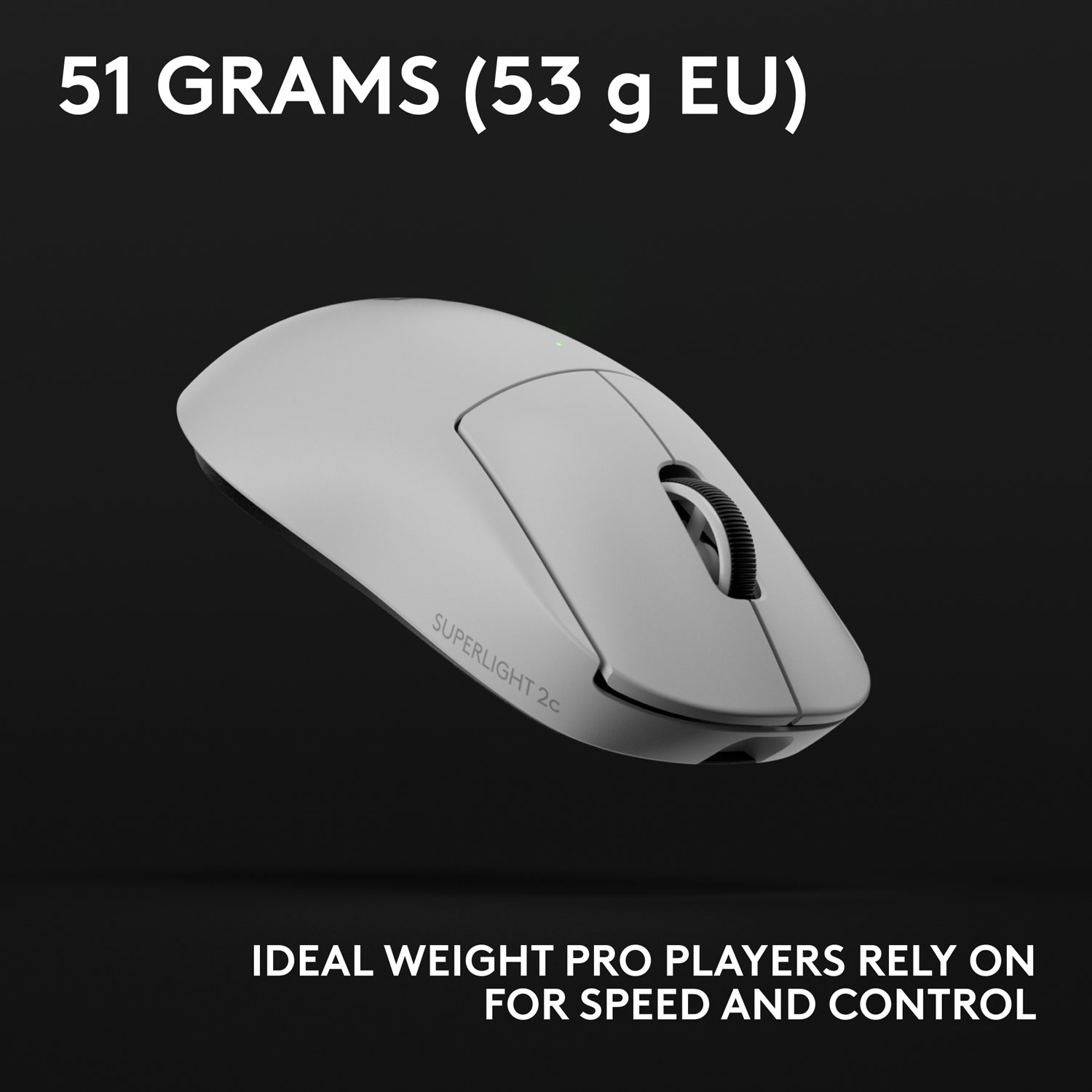 Souris de jeu sans fil compacte 44 000 ppp PRO X Superlight 2 à capteur HERO 2 de Logitech G - Blanc