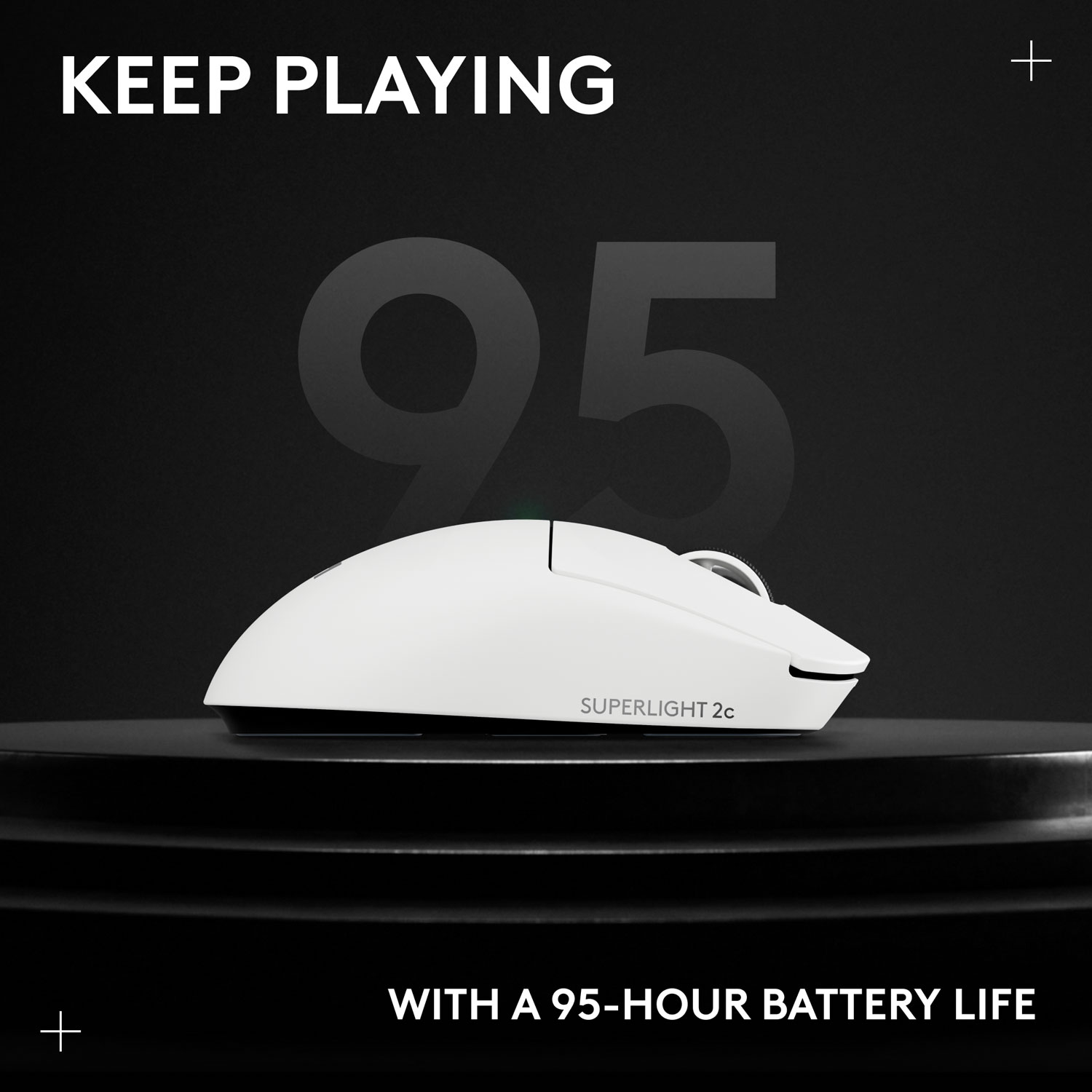 Souris de jeu sans fil compacte 44 000 ppp PRO X Superlight 2 à capteur HERO 2 de Logitech G - Blanc