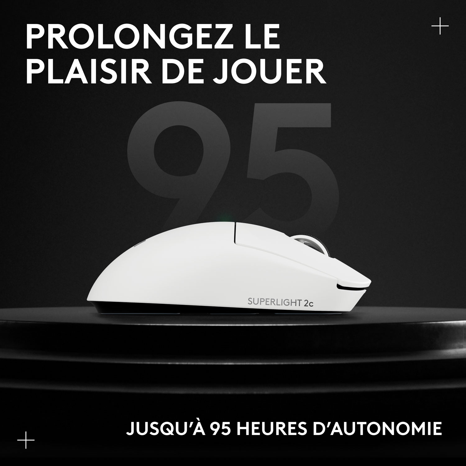 Souris de jeu sans fil compacte 44 000 ppp PRO X Superlight 2 à capteur HERO 2 de Logitech G - Blanc